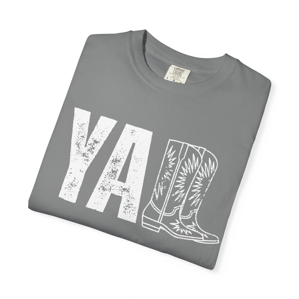 YA Boot Graphic T-Shirt — Distressed Cowboy Boots Tee