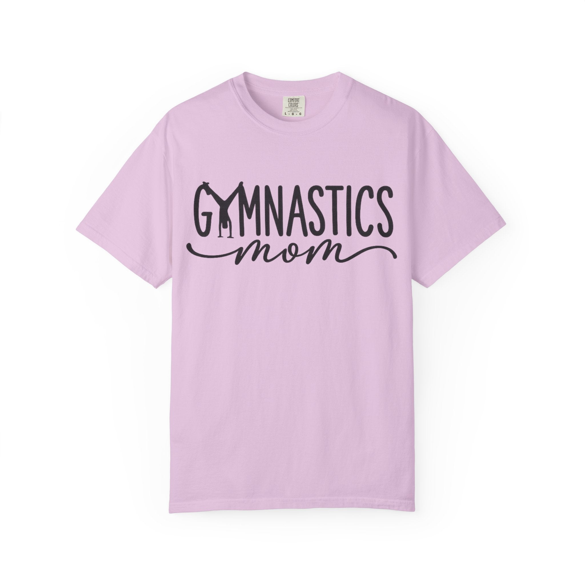 Gymnastics Mom T-Shirt — Casual White Crew Tee with Script Logo