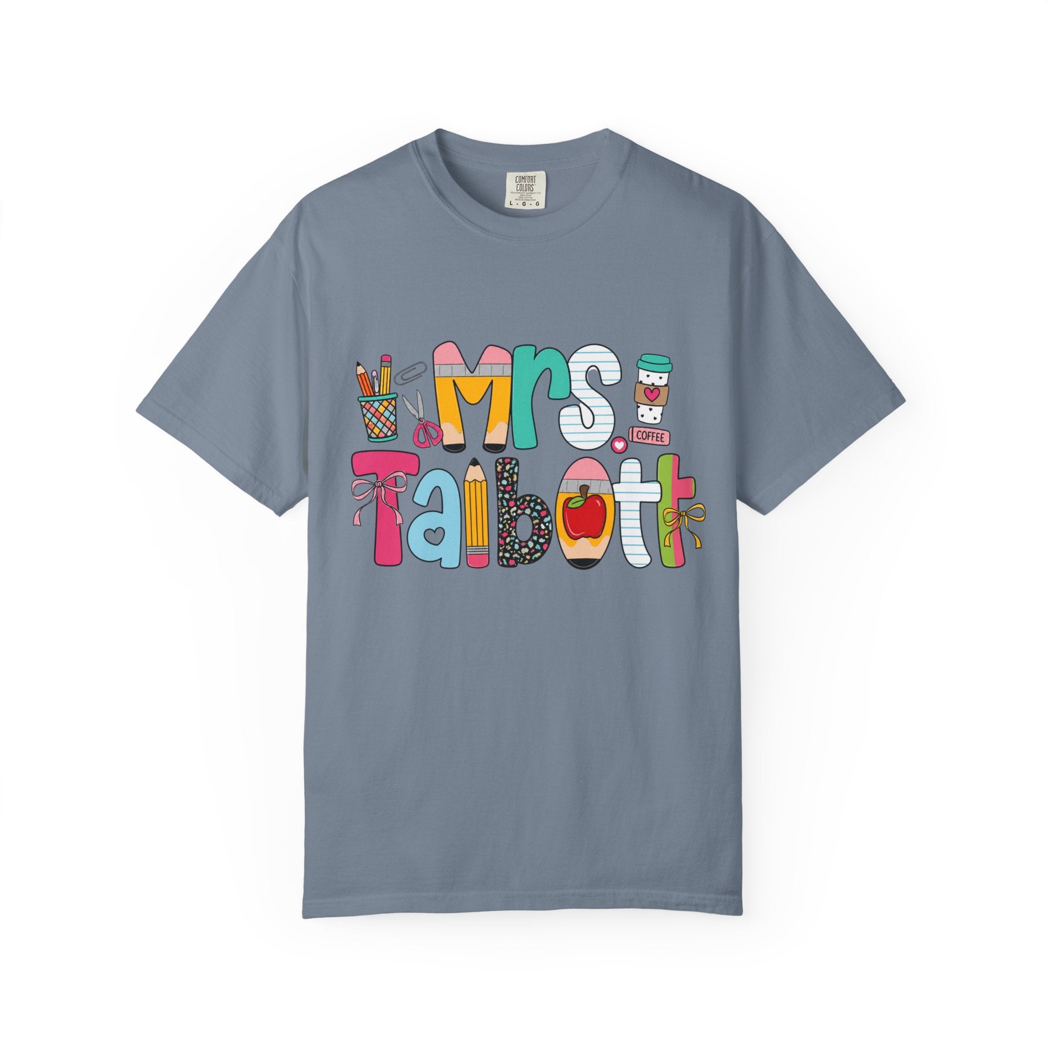 Teacher Name T‑Shirt — "Mrs. Talbott" Cute Classroom Doodle Design