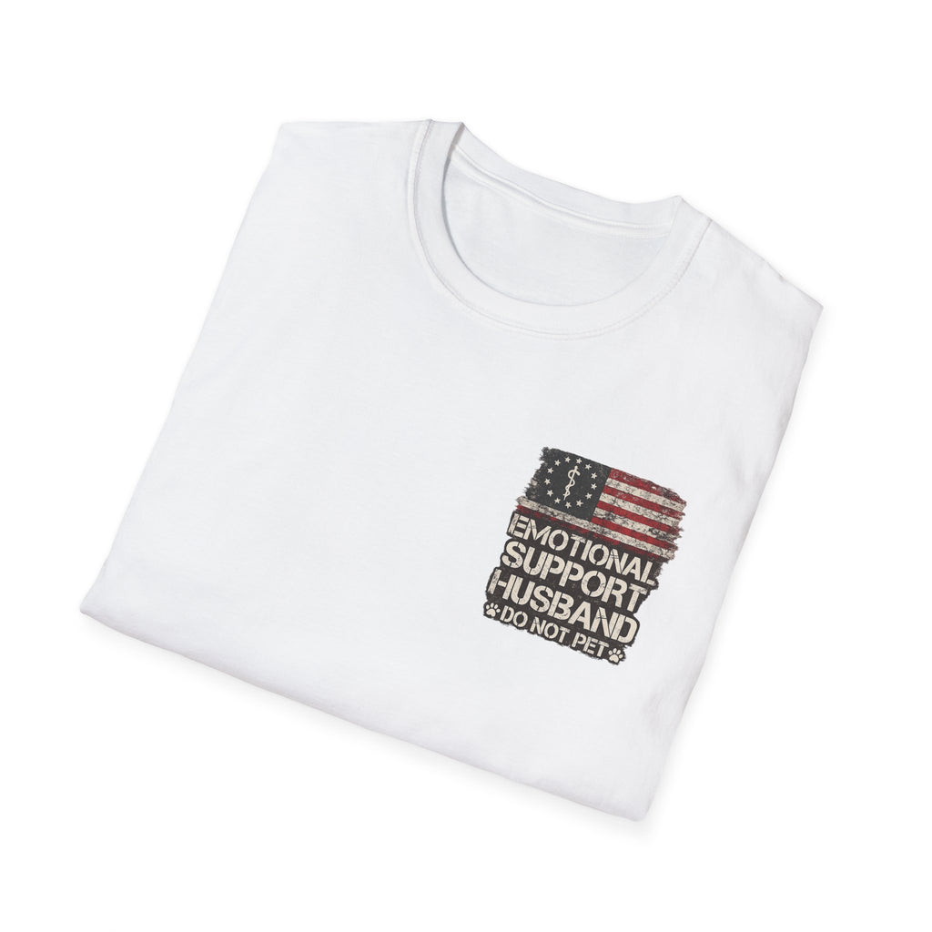 Emotional Support Husband T-Shirt — Patriotic "Do Not Pet" Graphic Tee