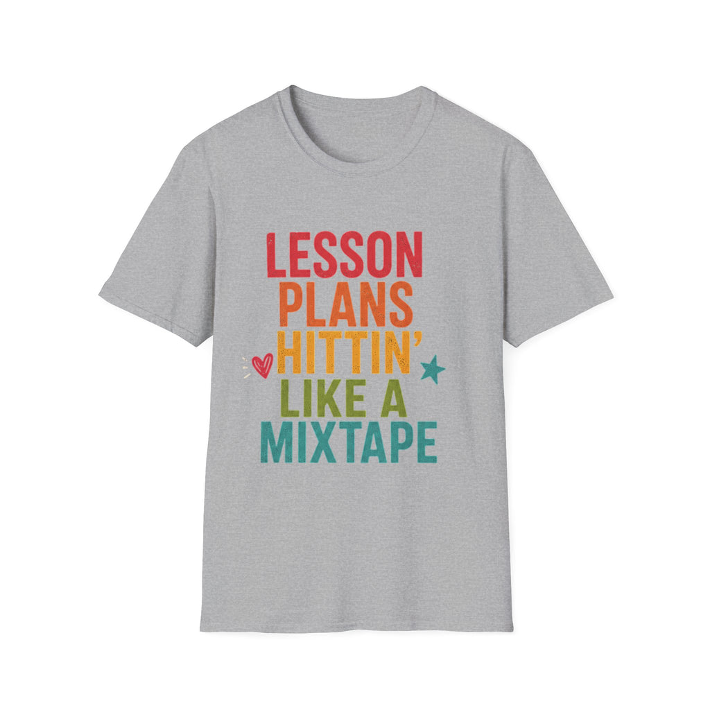 Teacher T-Shirt — "Lesson Plans Hittin' Like a Mixtape" Retro Teacher Gift