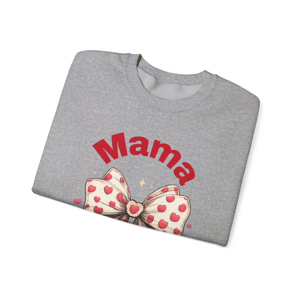 Mama Heart Bow Sweatshirt – Cute Valentine’s Day Mom Crewneck