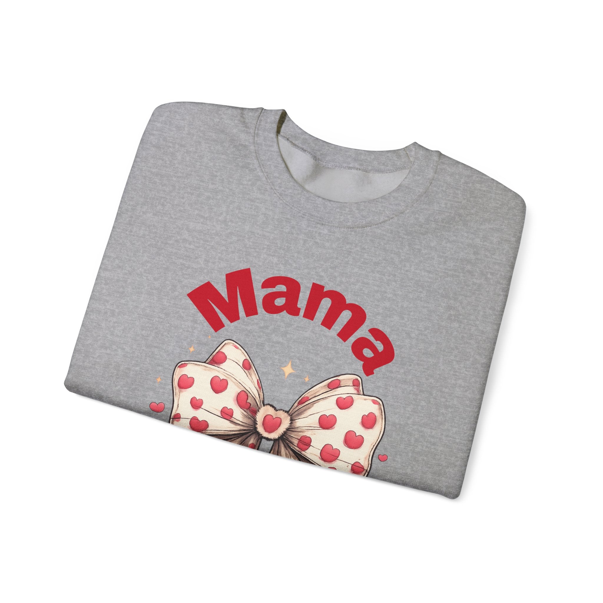 Mama Heart Bow Sweatshirt – Cute Valentine’s Day Mom Crewneck