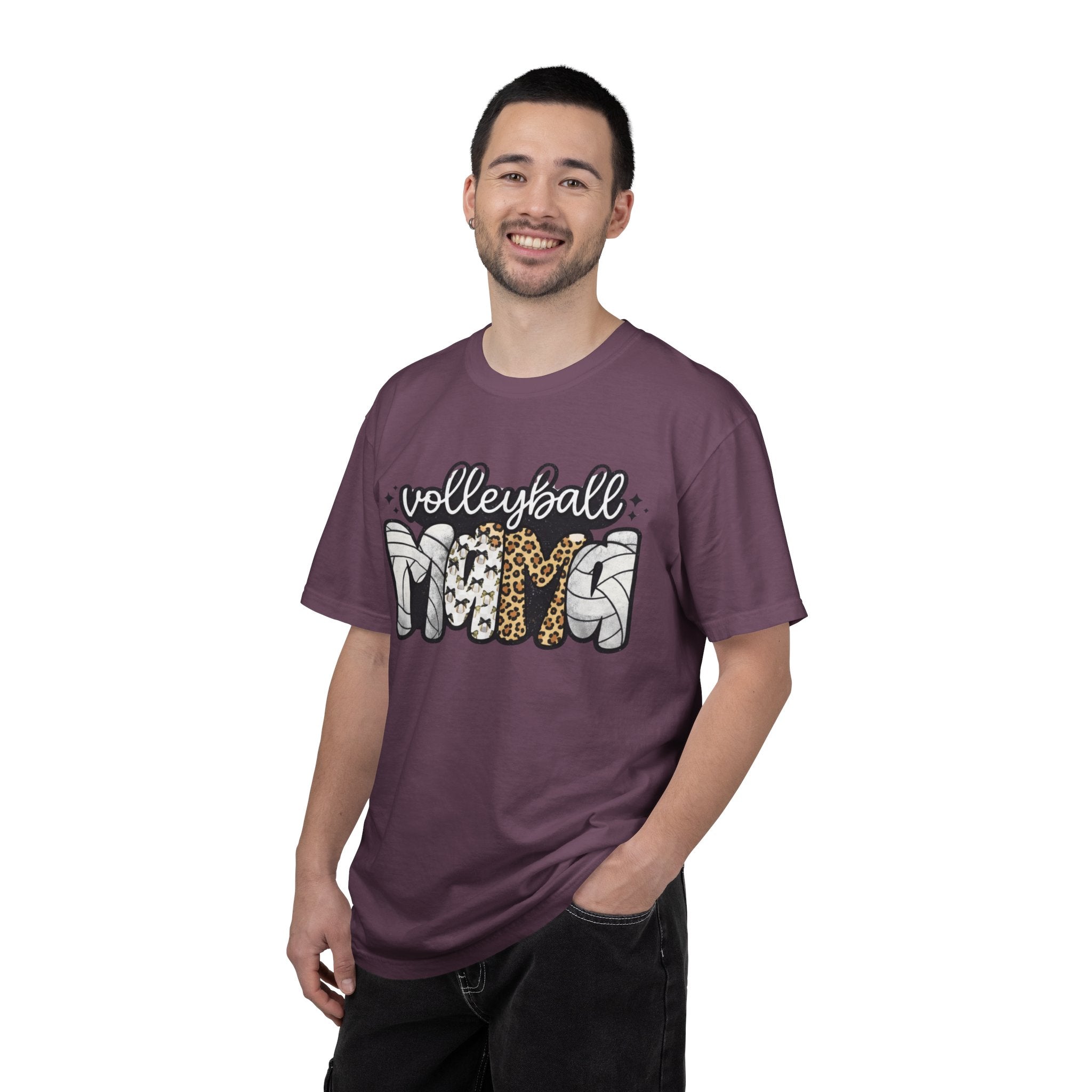 Volleyball Mom T-Shirt — Leopard & Ball Graphic Tee for Coaches & Fans
