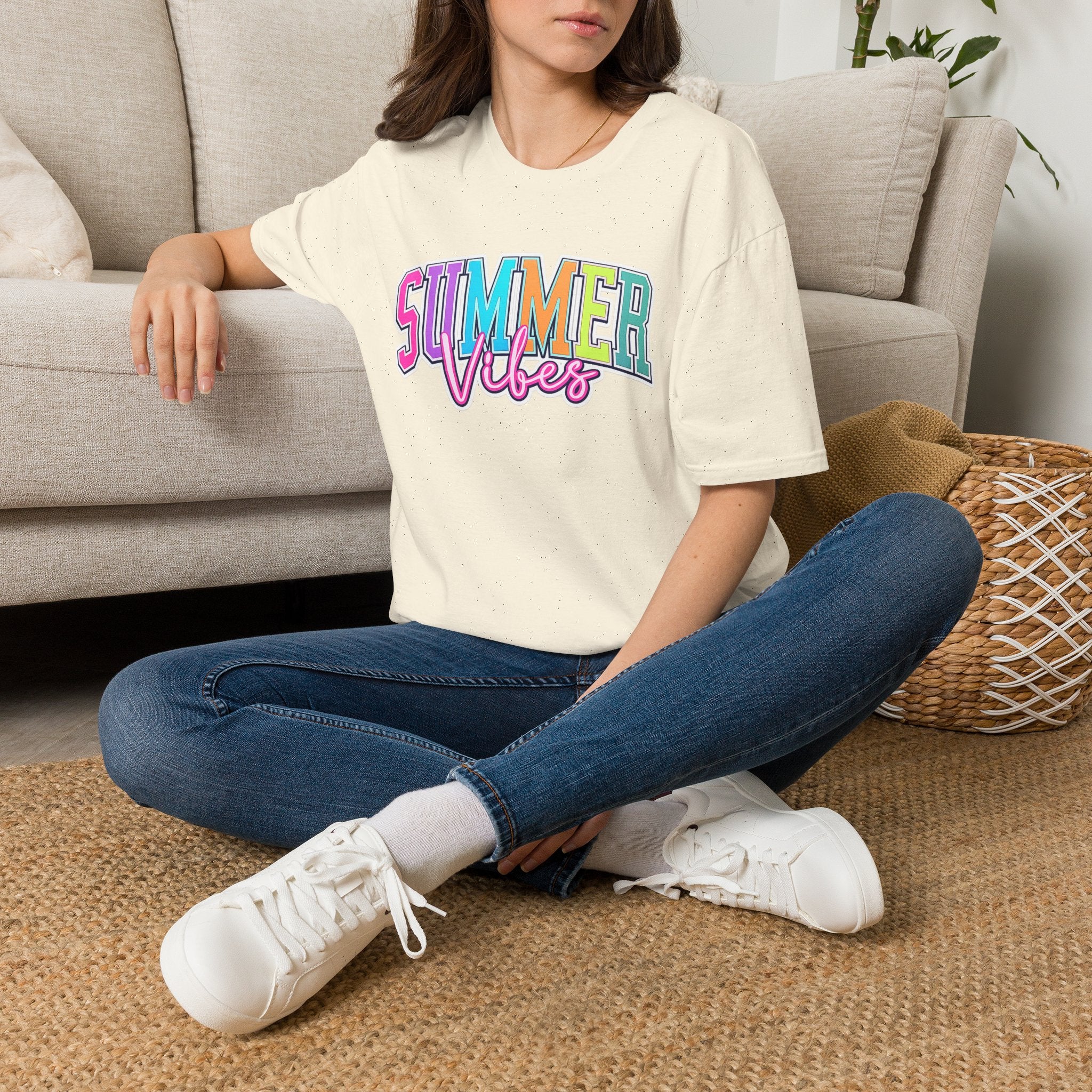 Summer Vibes T-Shirt — Colorful Retro Beach Graphic Tee