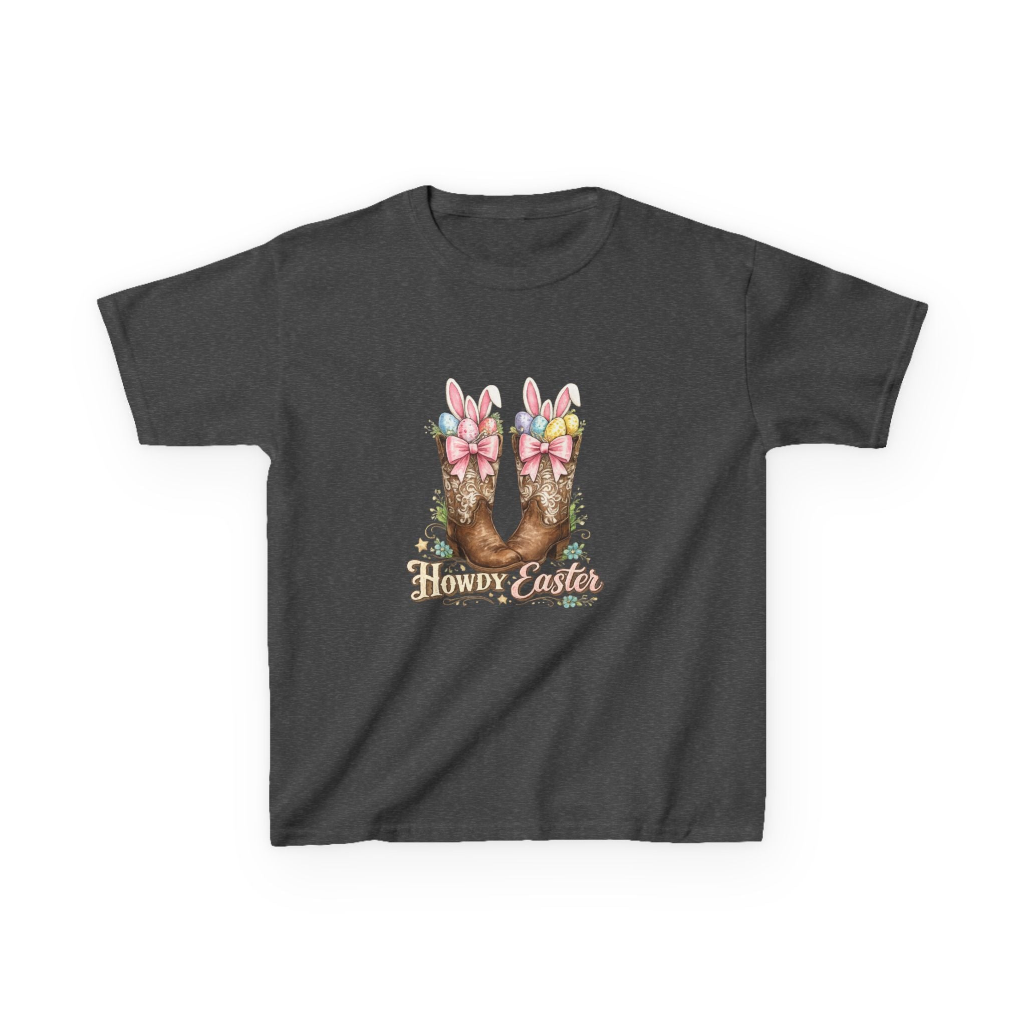Kids Tee — Howdy Easter Horseshoe with Pastel Bows