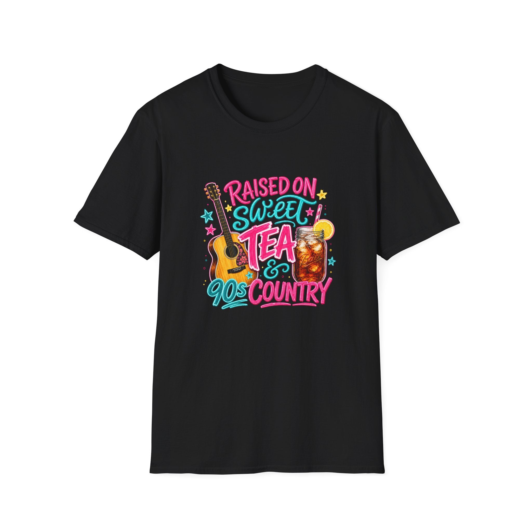 Raised On Sweet Tea T-Shirt — 90s Country Guitar & Iced Tea Graphic Tee