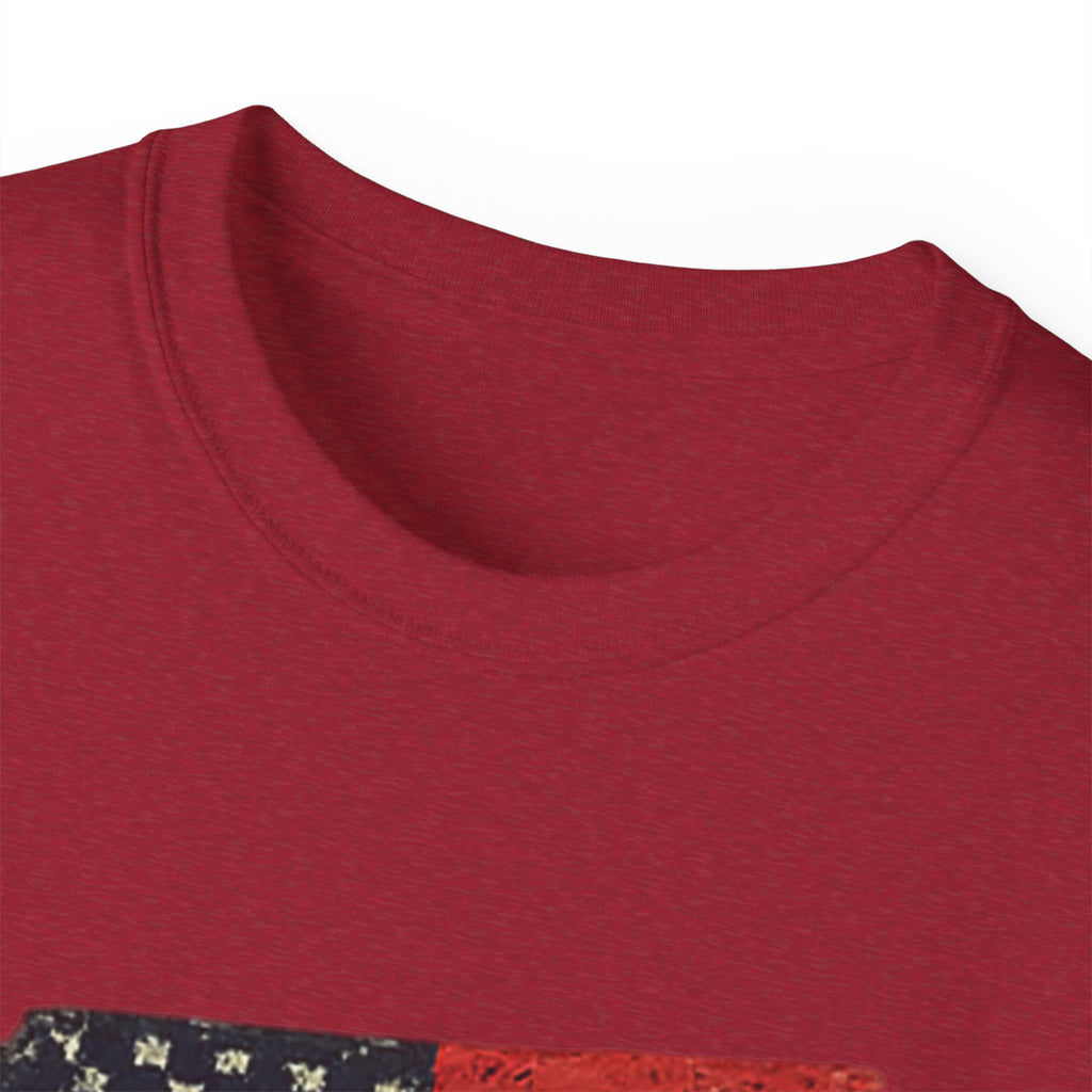 Patriotic Dad T-Shirt – Vintage American Flag 'DAD' Tee for Father’s Day
