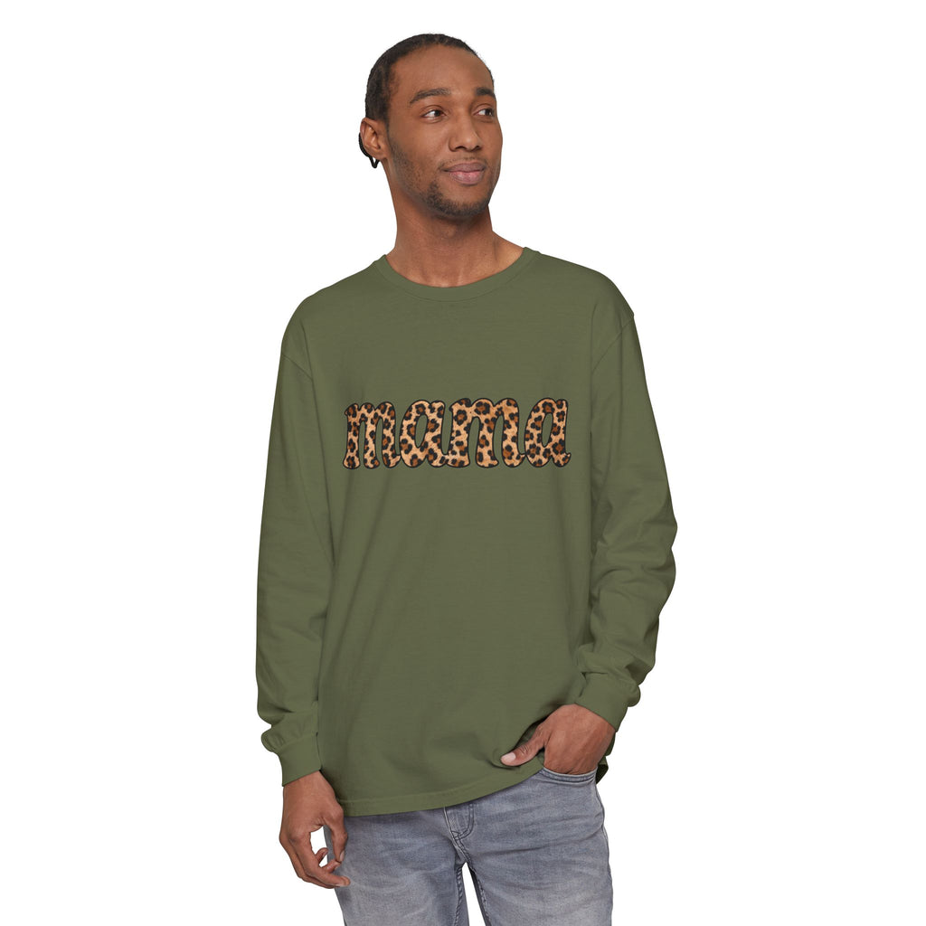Mama Leopard Print Long Sleeve Tee