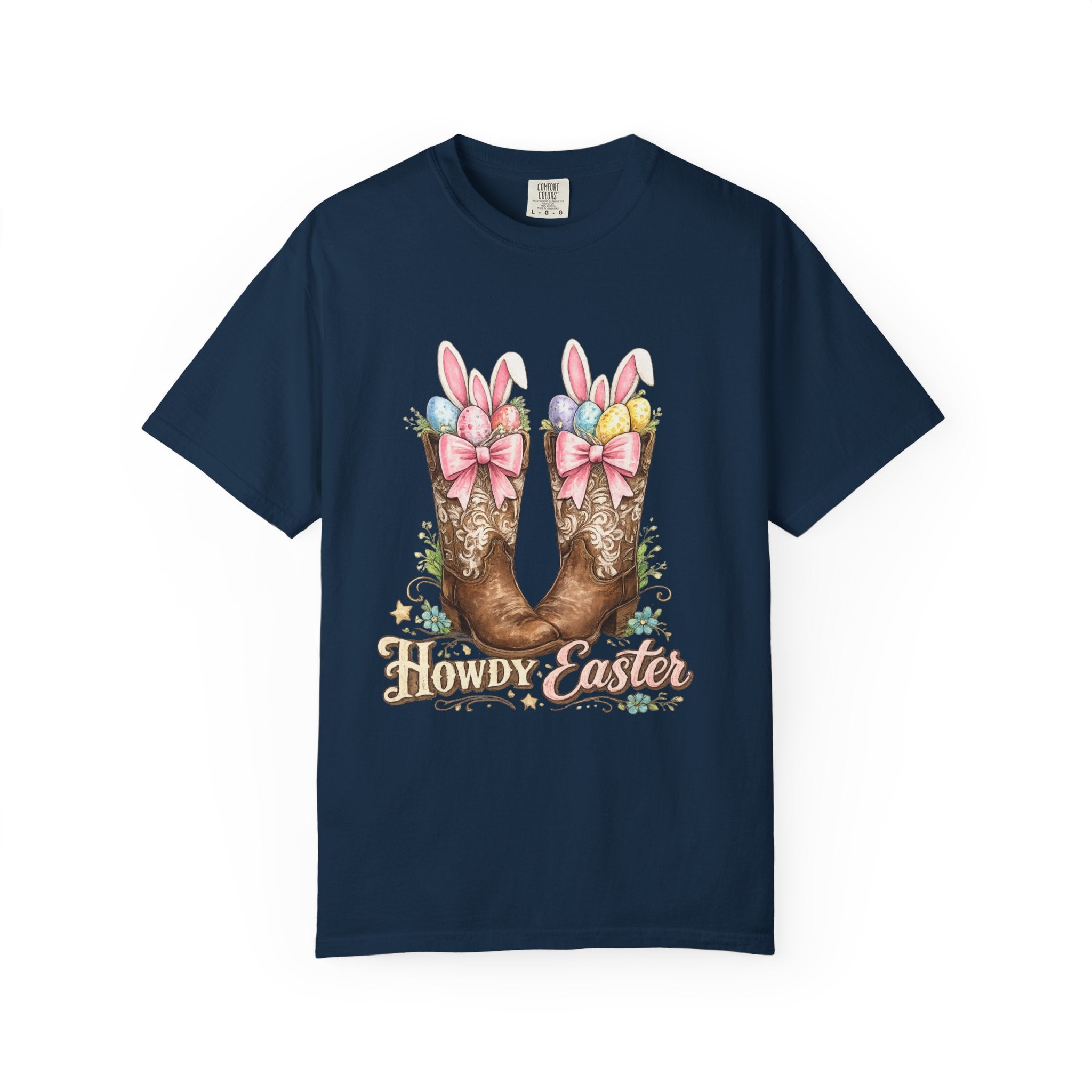 Howdy Easter Cowboy Boots T-Shirt — Western Easter Graphic Tee