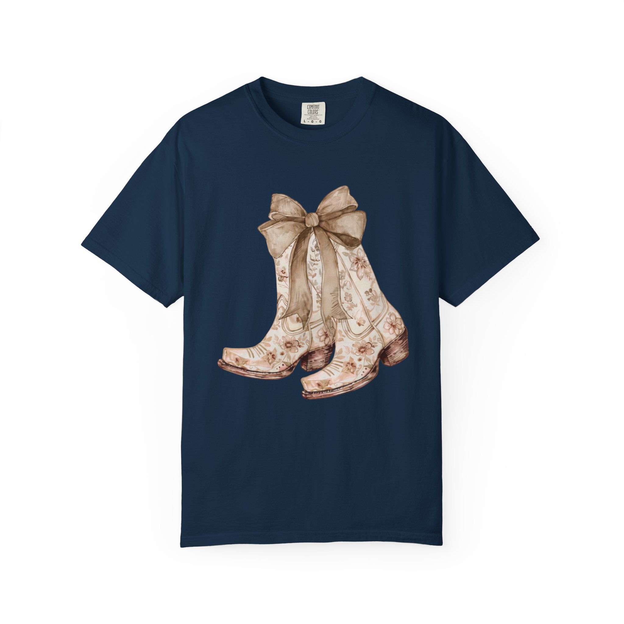 Vintage Floral Cowboy Boots T-Shirt — Western Cowgirl Graphic Tee