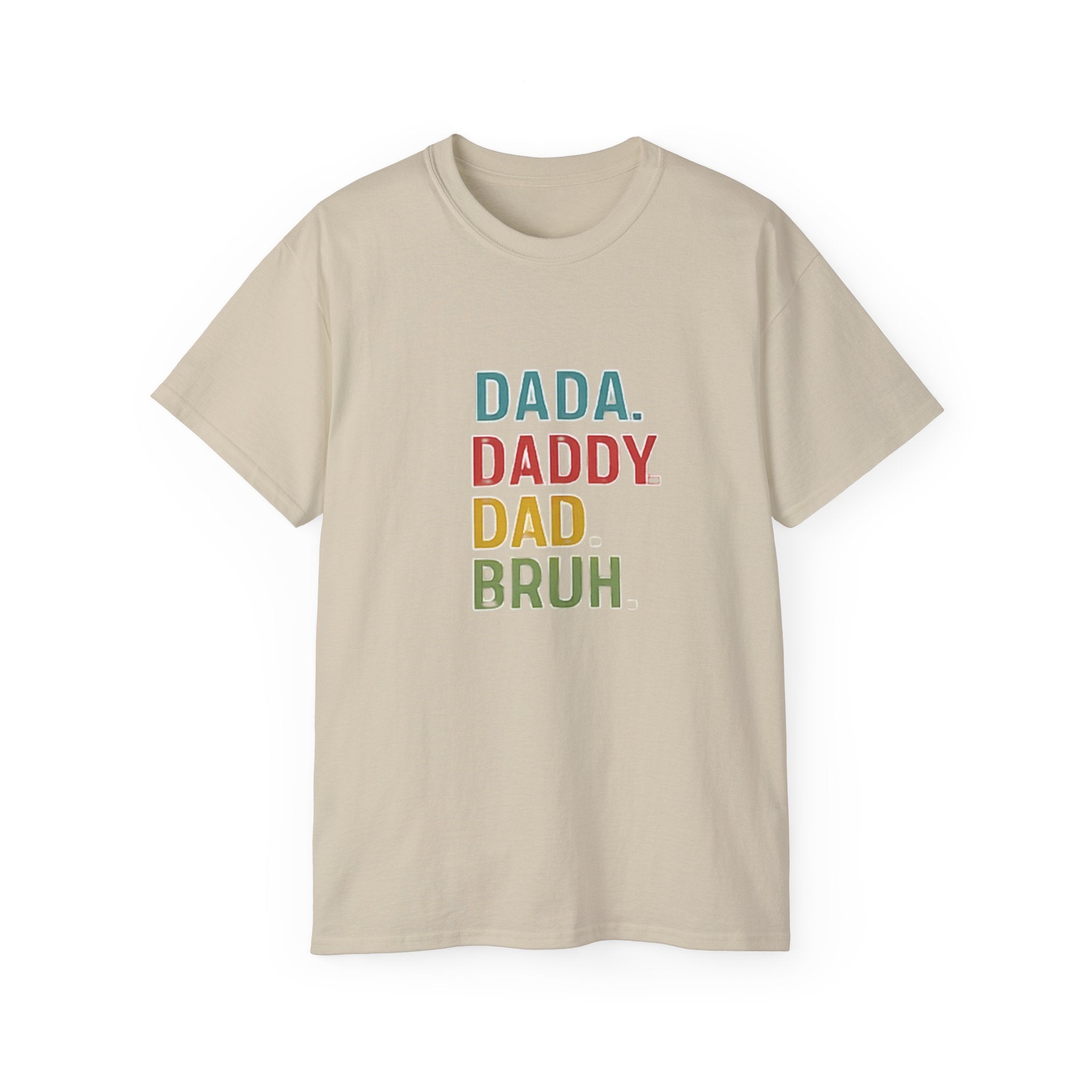 Dad Evolution Tee — DADA. DADDY. DAD. BRUH Multicolor Father’s Day Shirt
