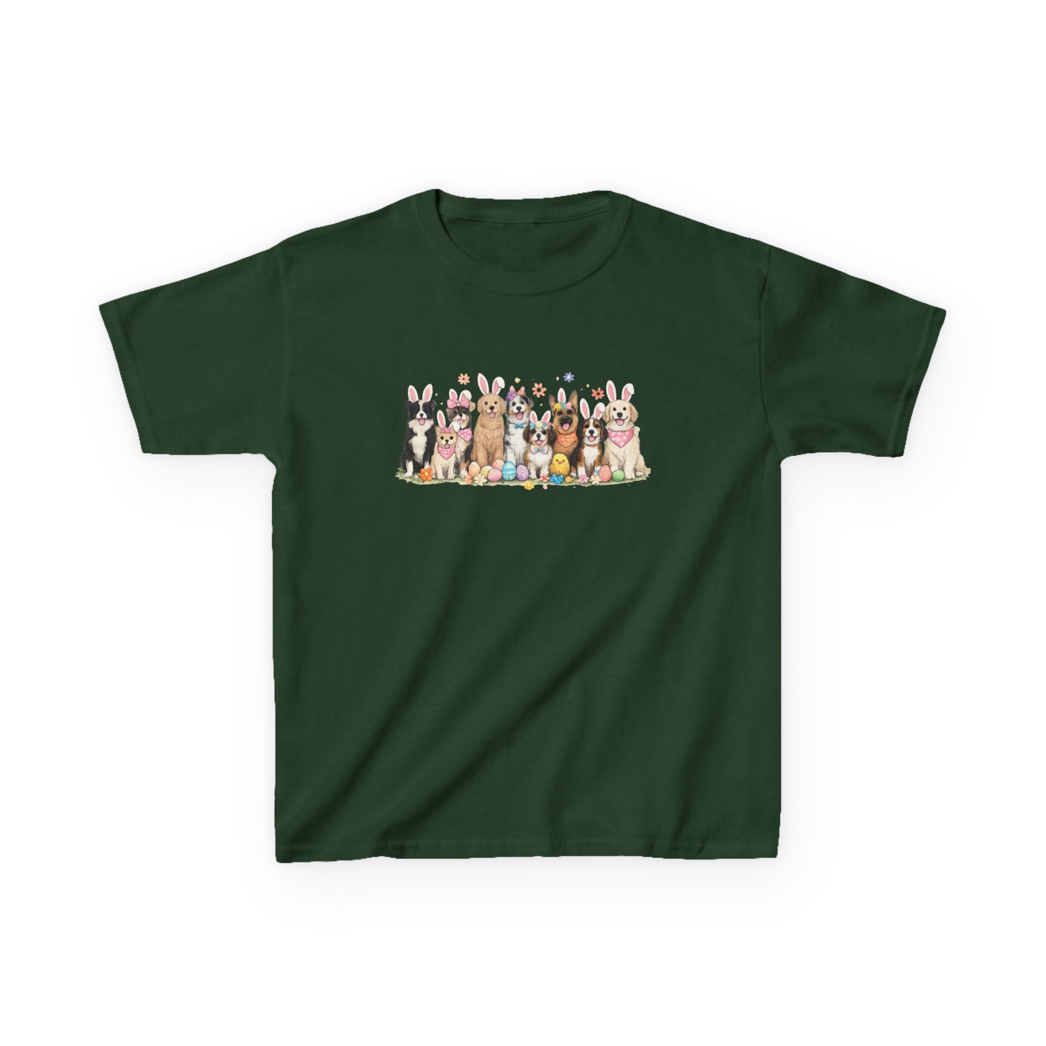 Kids Tee — Cute Row of Party Dogs Graphic