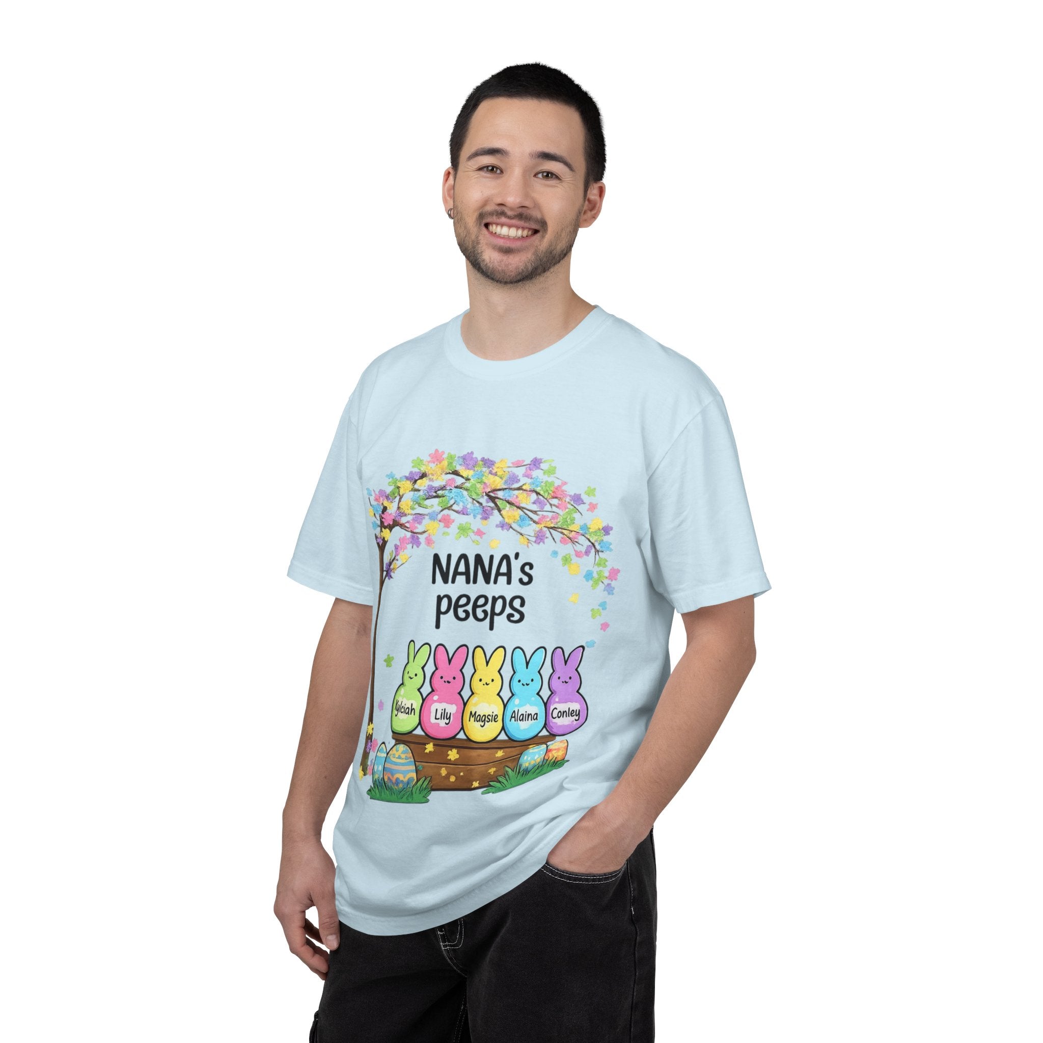 Nana's Peeps Easter T-Shirt — Personalized Grandma Bunny Family Tee