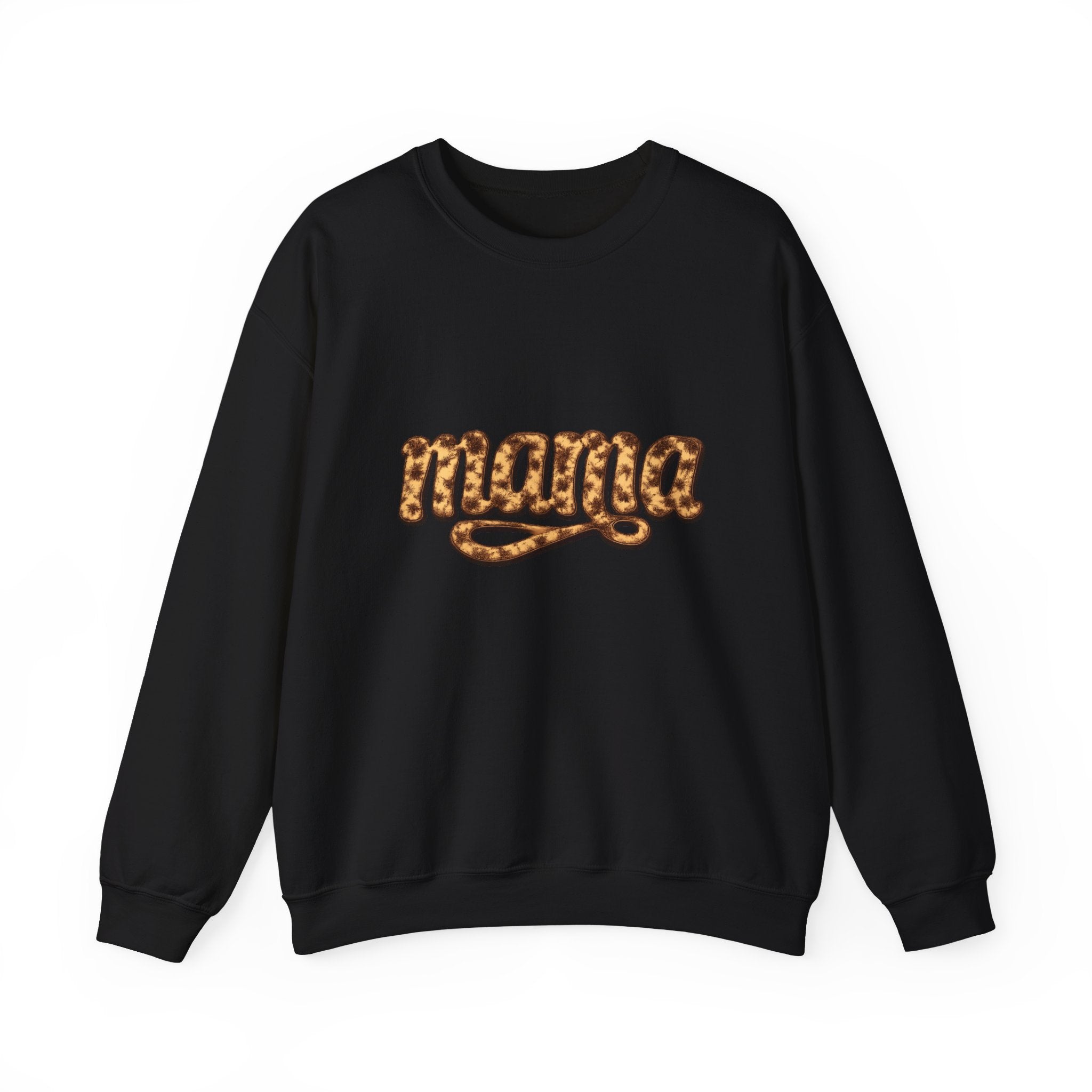 Mama Leopard Script Sweatshirt — Bold Animal Print Mom Crewneck