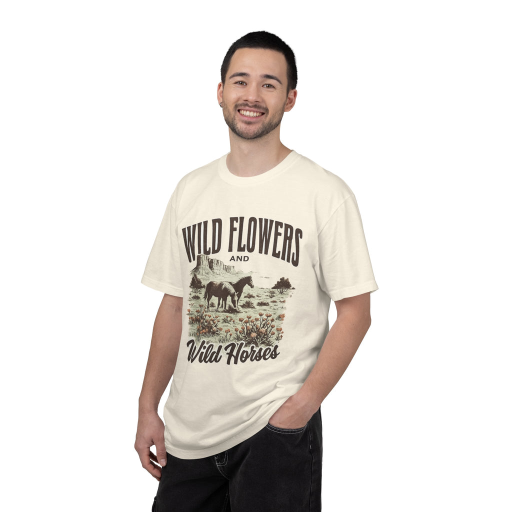 Wild Flowers and Wild Horses Graphic T-Shirt