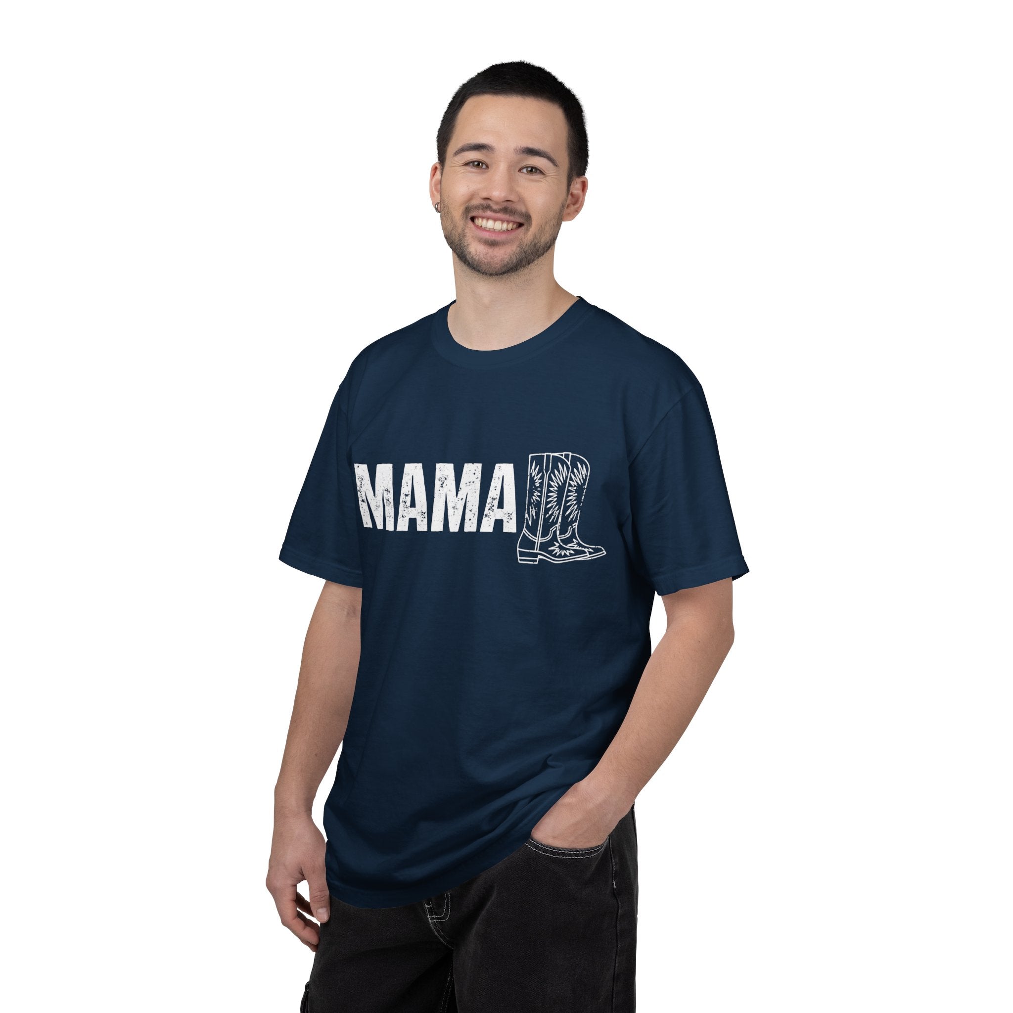 Mama Cowboy Boots T-Shirt — Rustic Western Mom Graphic Tee
