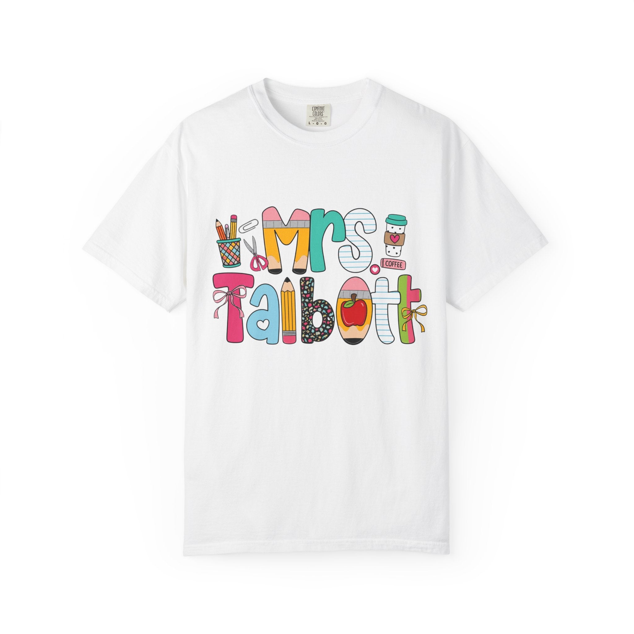 Teacher Name T‑Shirt — "Mrs. Talbott" Cute Classroom Doodle Design
