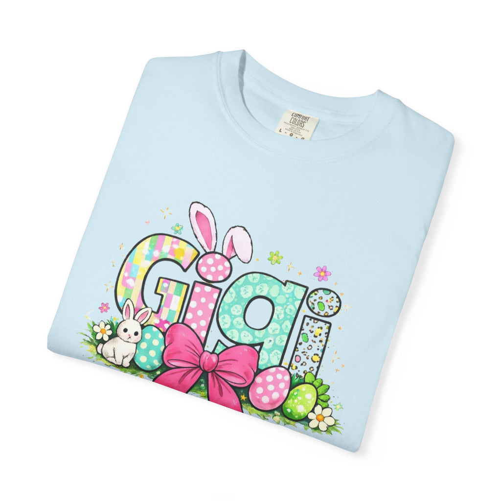 Easter Gigi T-Shirt — Pastel Bunny & Eggs Graphic Tee