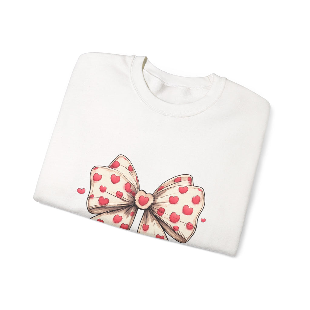 Heart Bow Crewneck Sweatshirt – Cute Valentine’s Day Pullover