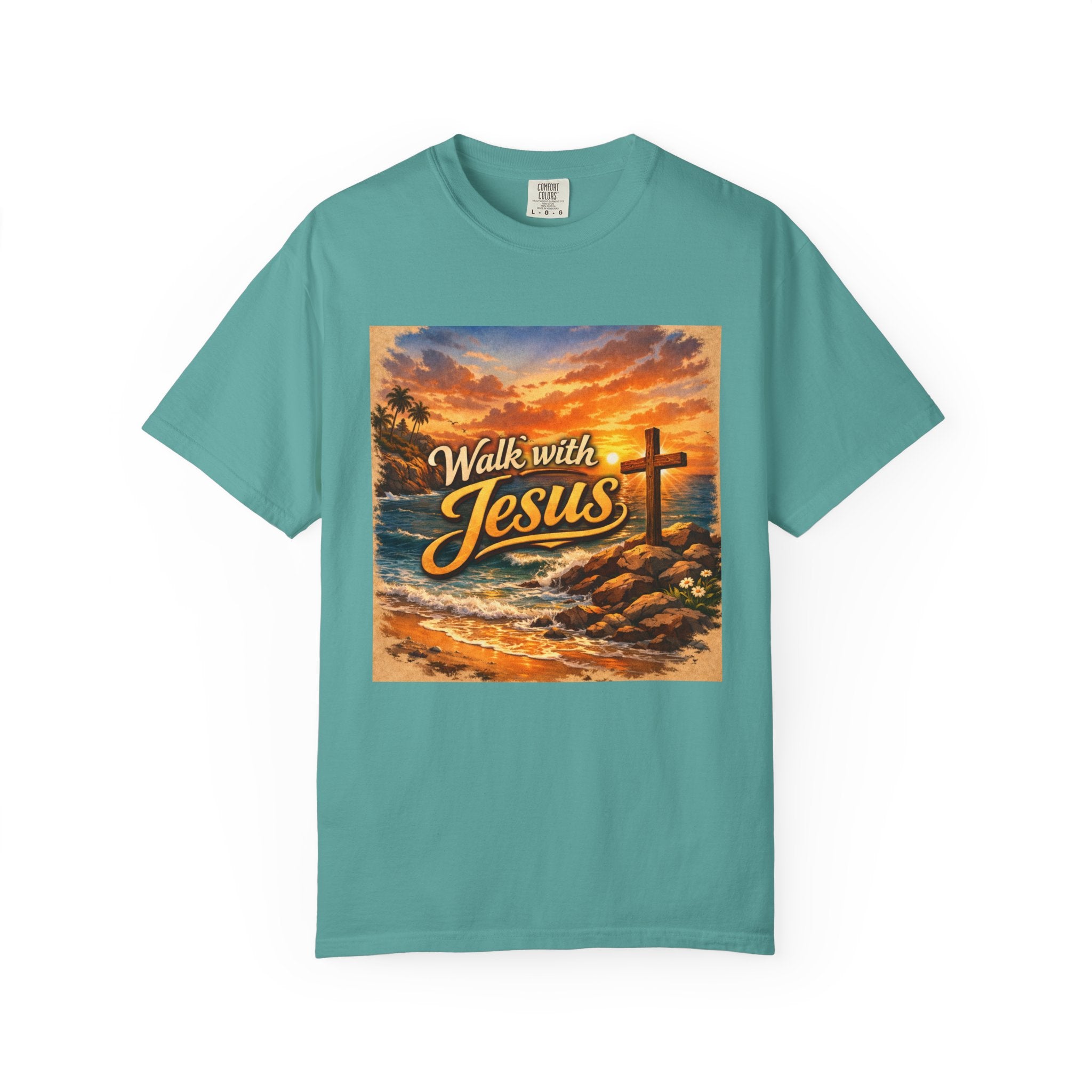 Walk With Jesus T-Shirt — Sunset Cross Christian Tee