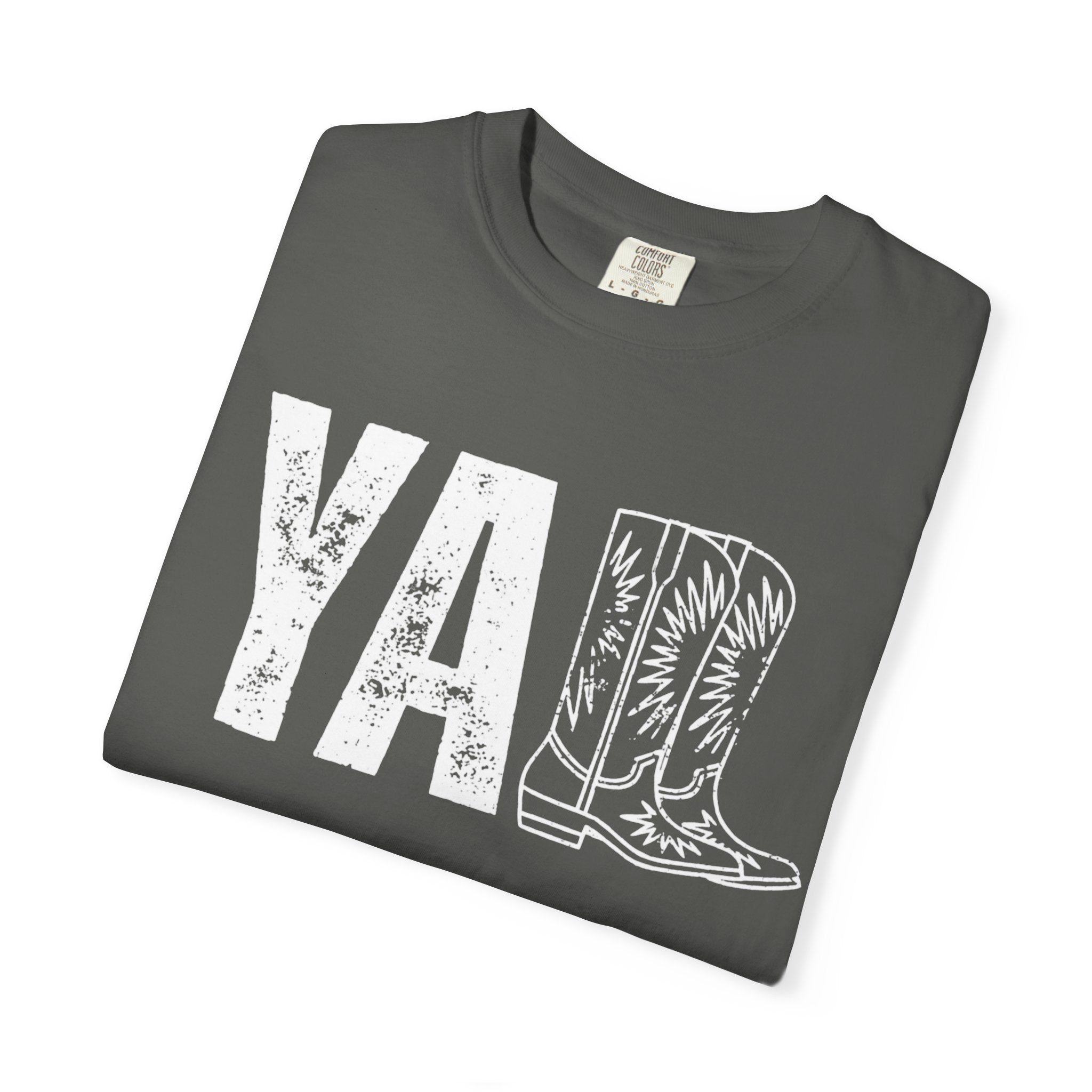 YA Boot Graphic T-Shirt — Distressed Cowboy Boots Tee
