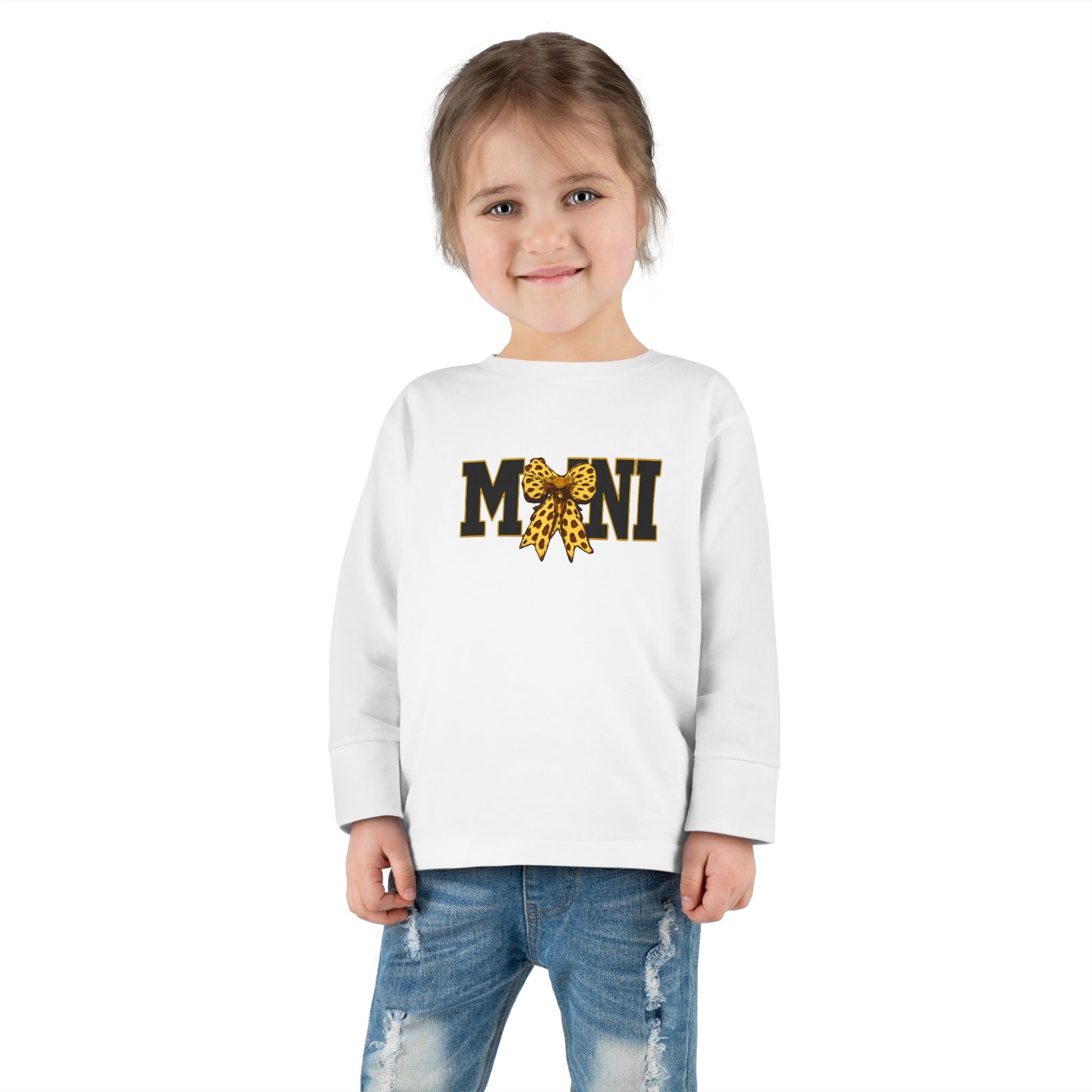 Mini Leopard Bow Toddler Long Sleeve Tee