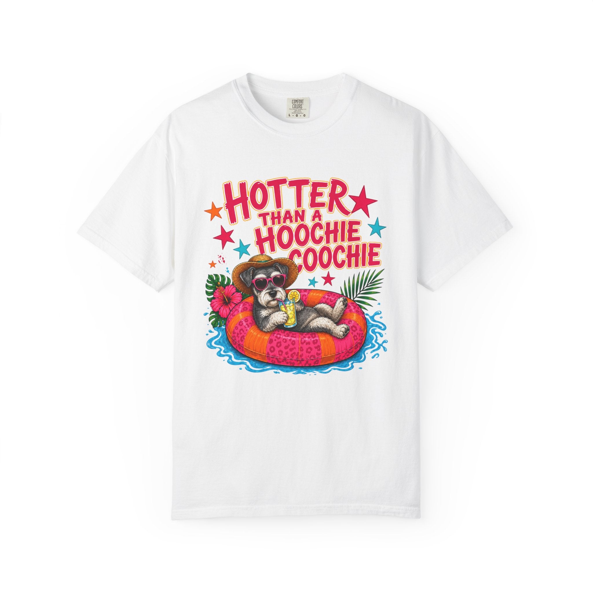 Graphic T-Shirt — "Hotter Than a Hoochie Coochie" Summer Pool Cat Tee