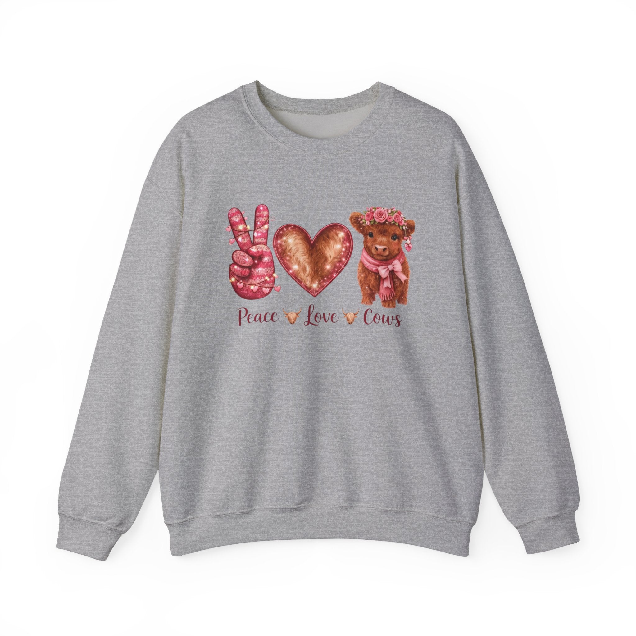 Peace Love Cows Crewneck Sweatshirt — Cute Cow Graphic Pullover