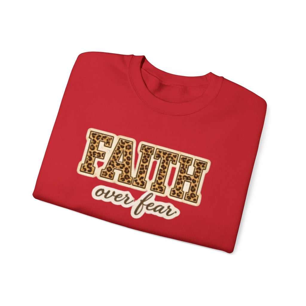 Faith Over Fear Leopard Graphic Sweatshirt