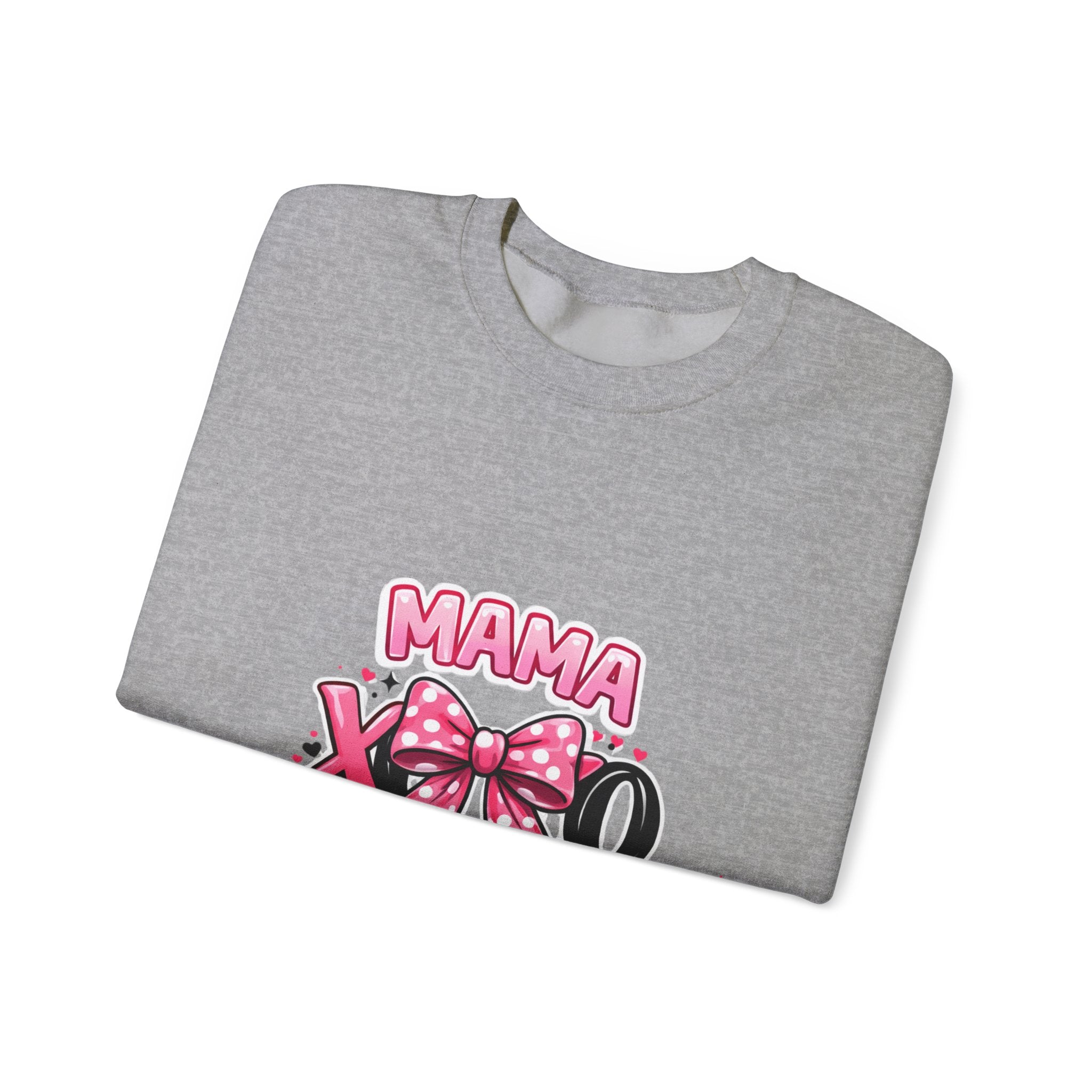 Mama XOXO Crewneck Sweatshirt – Cute Pink Bow Mother's Day Sweatshirt