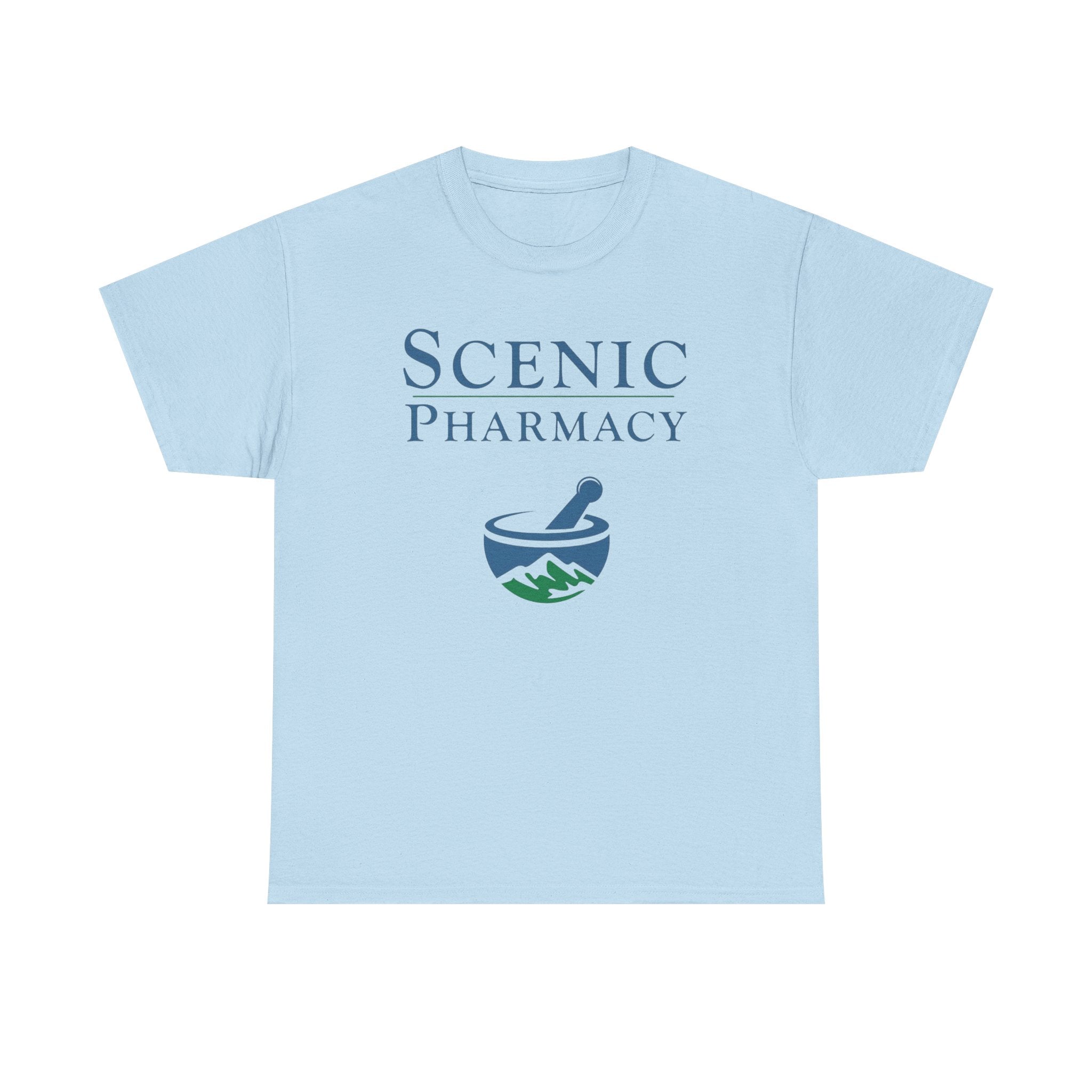 Scenic Pharmacy T-Shirt — Mountain Mortar & Pestle Graphic Tee