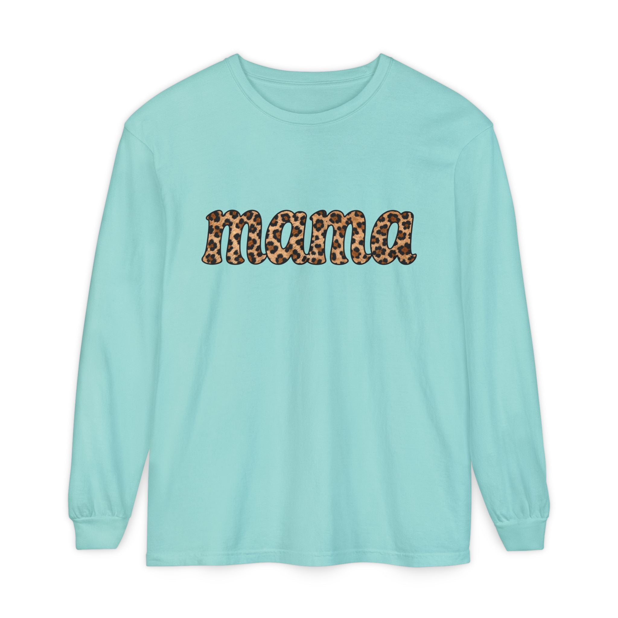 Mama Leopard Print Long Sleeve Tee