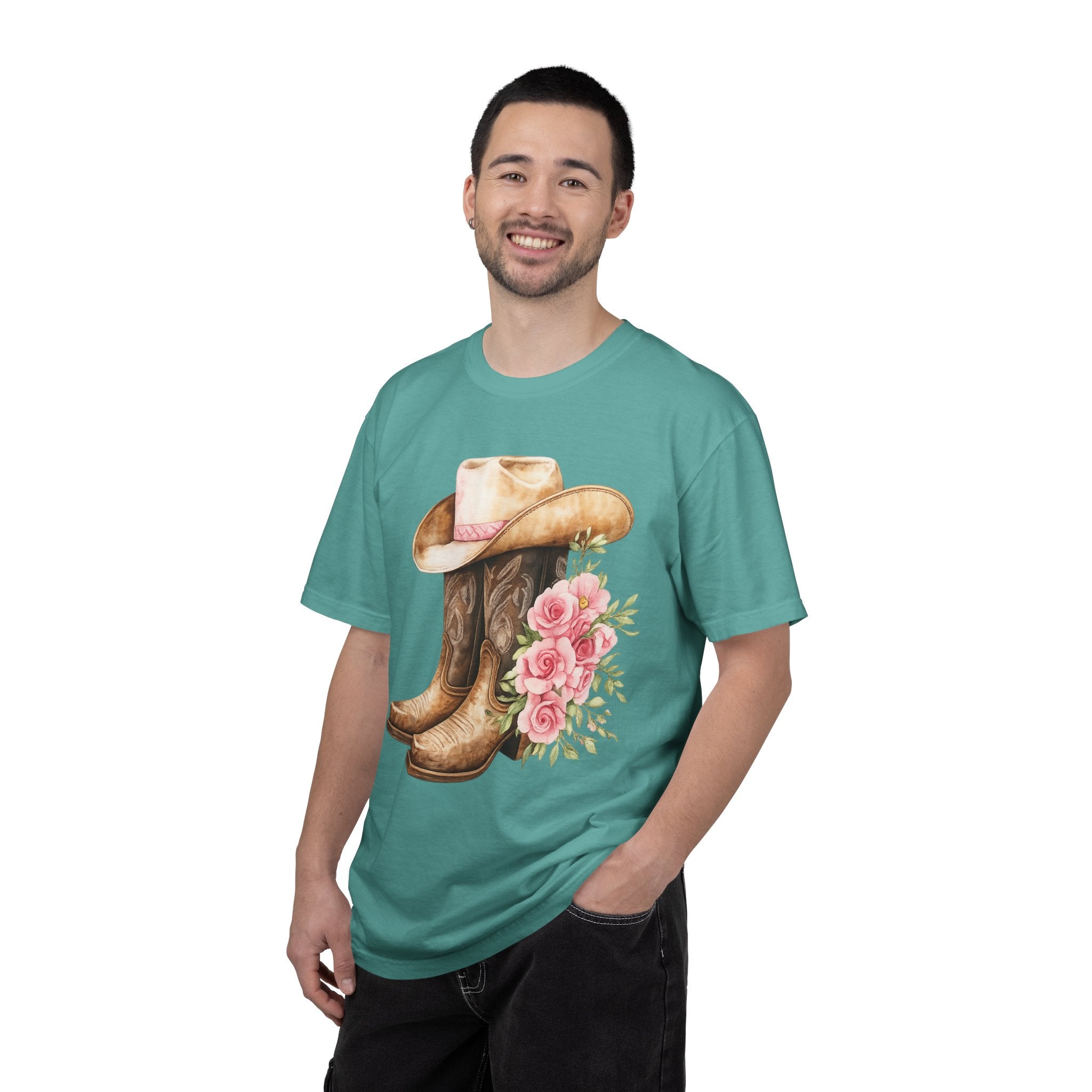 Cowboy Boots & Hat Floral T-Shirt — Western Country Floral Tee
