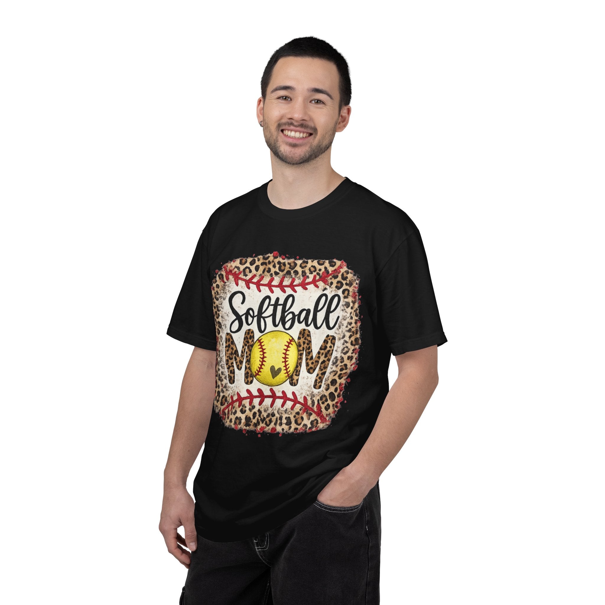 Softball Mom Leopard Graphic T-Shirt