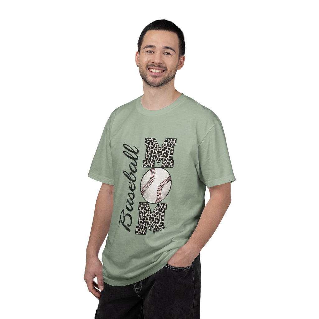 Baseball Mom Leopard Print T-Shirt — Baseball Mom Tee with Baseball Graphic