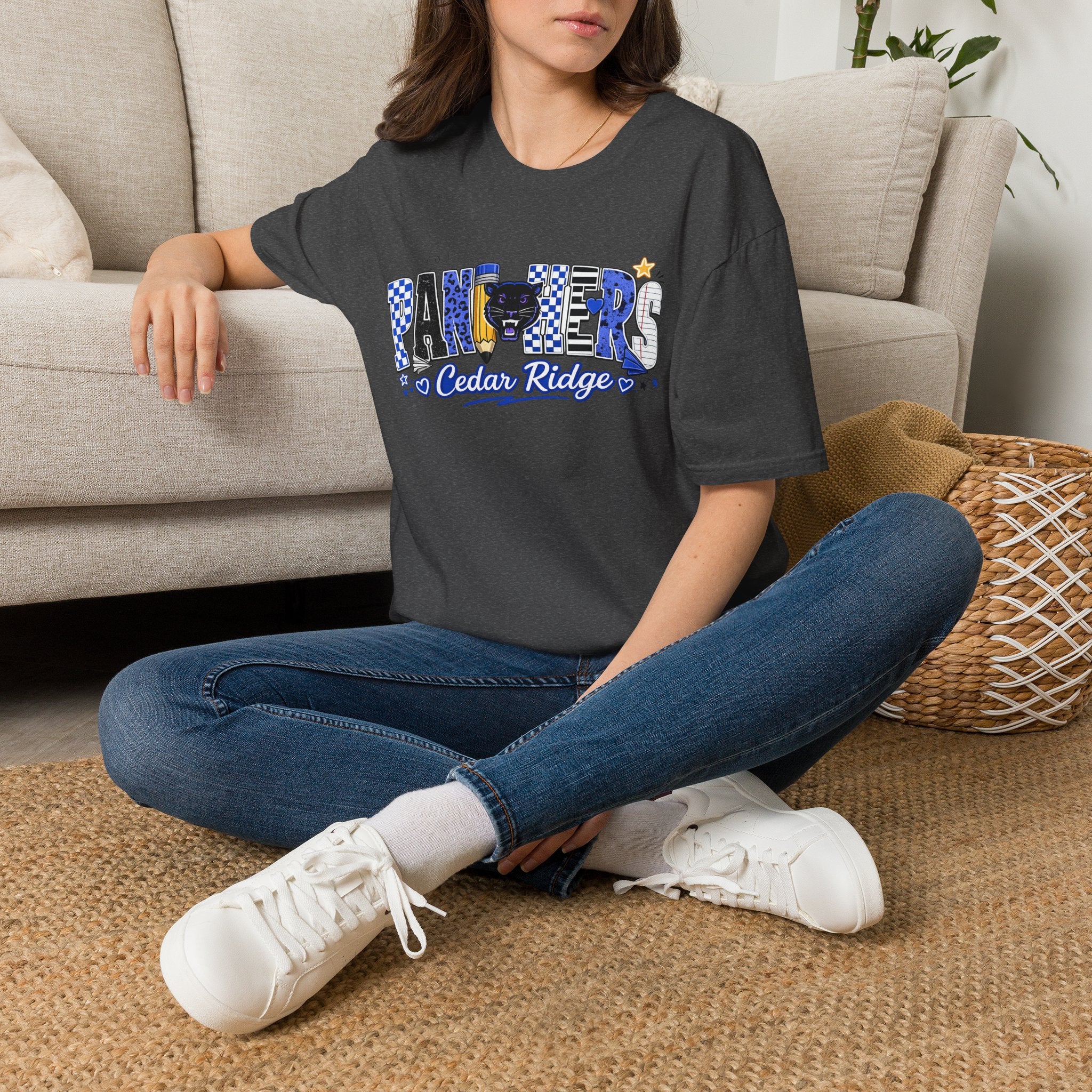 Panthers Cedar Ridge T-Shirt — School Spirit Blue Mascot Tee