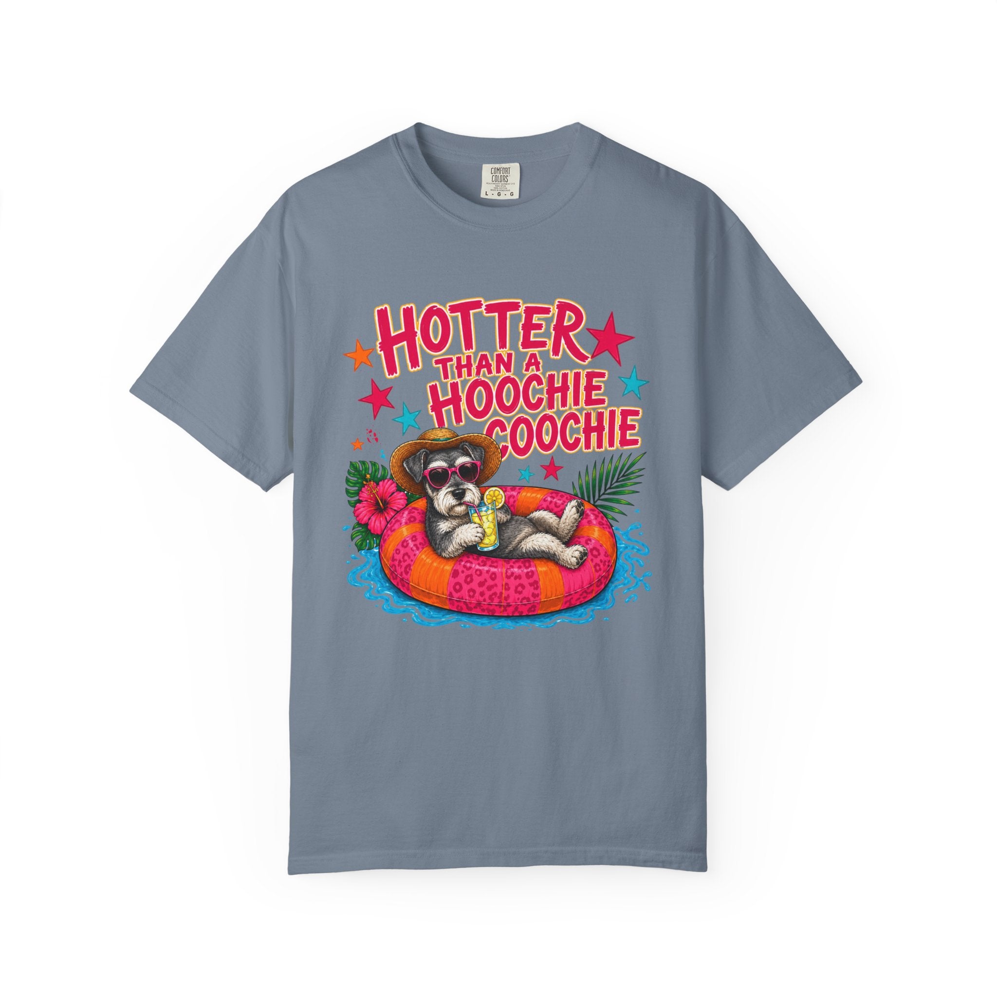 Graphic T-Shirt — "Hotter Than a Hoochie Coochie" Summer Pool Cat Tee