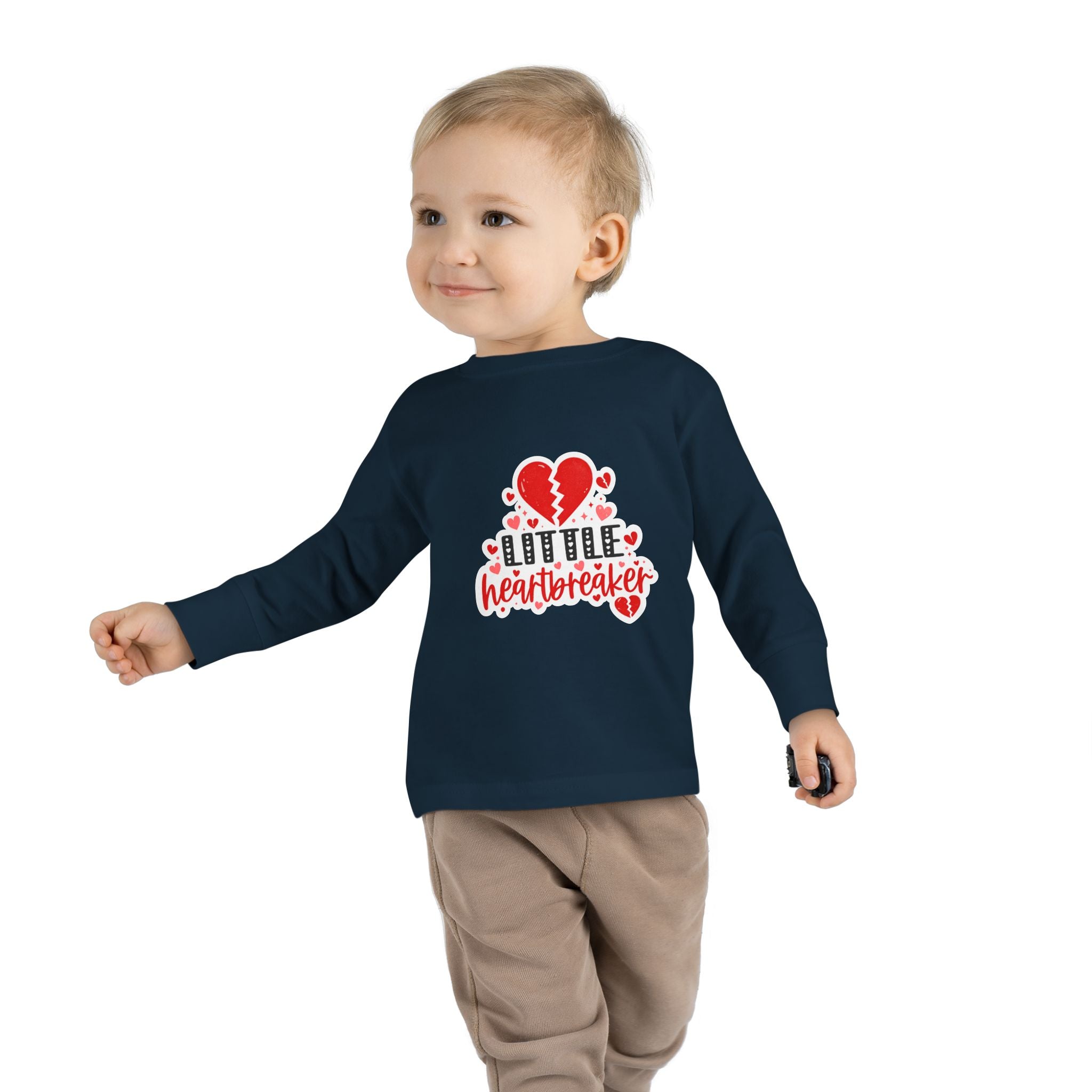 Little Heartbreaker Toddler Long Sleeve Tee — Cute Valentine’s Day Shirt for Babies & Toddlers