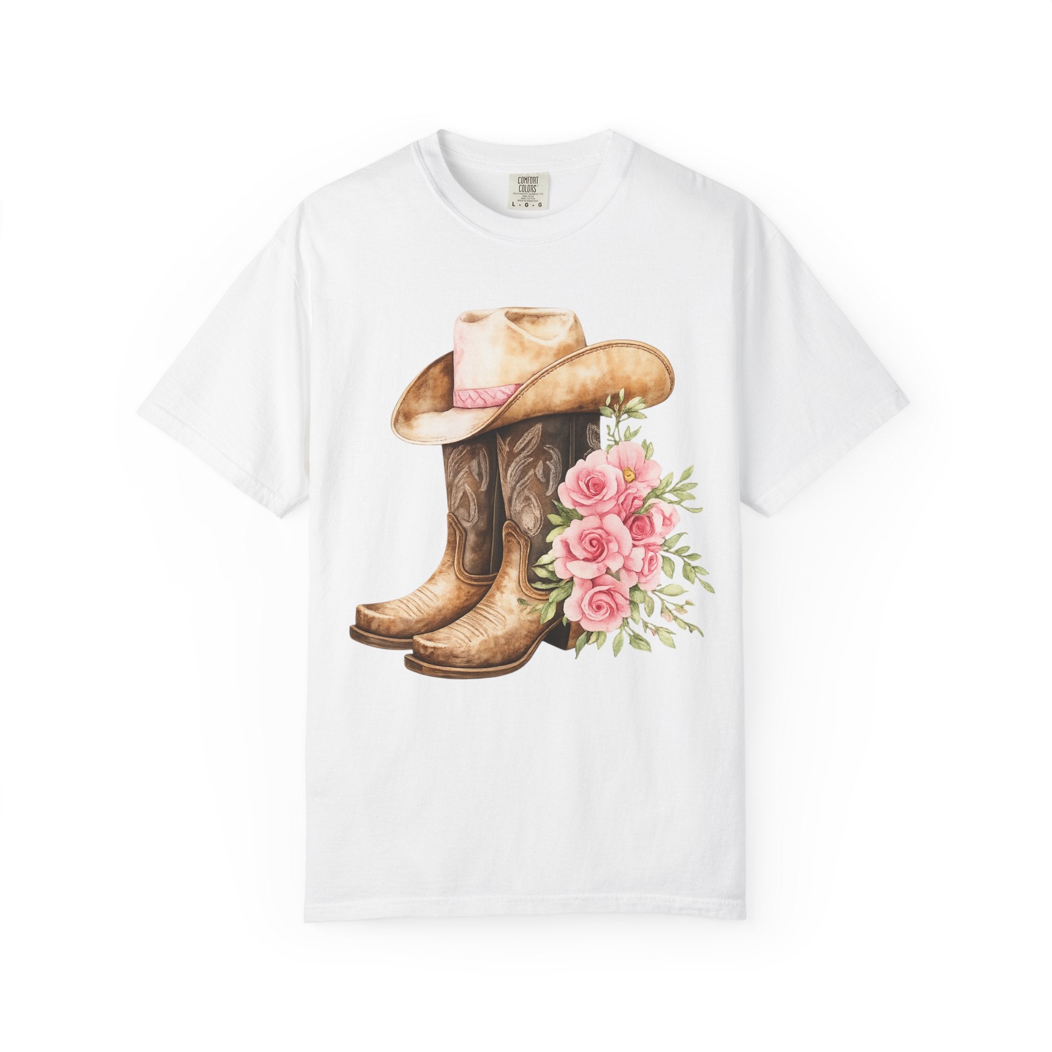 Cowboy Boots & Hat Floral T-Shirt — Western Country Floral Tee