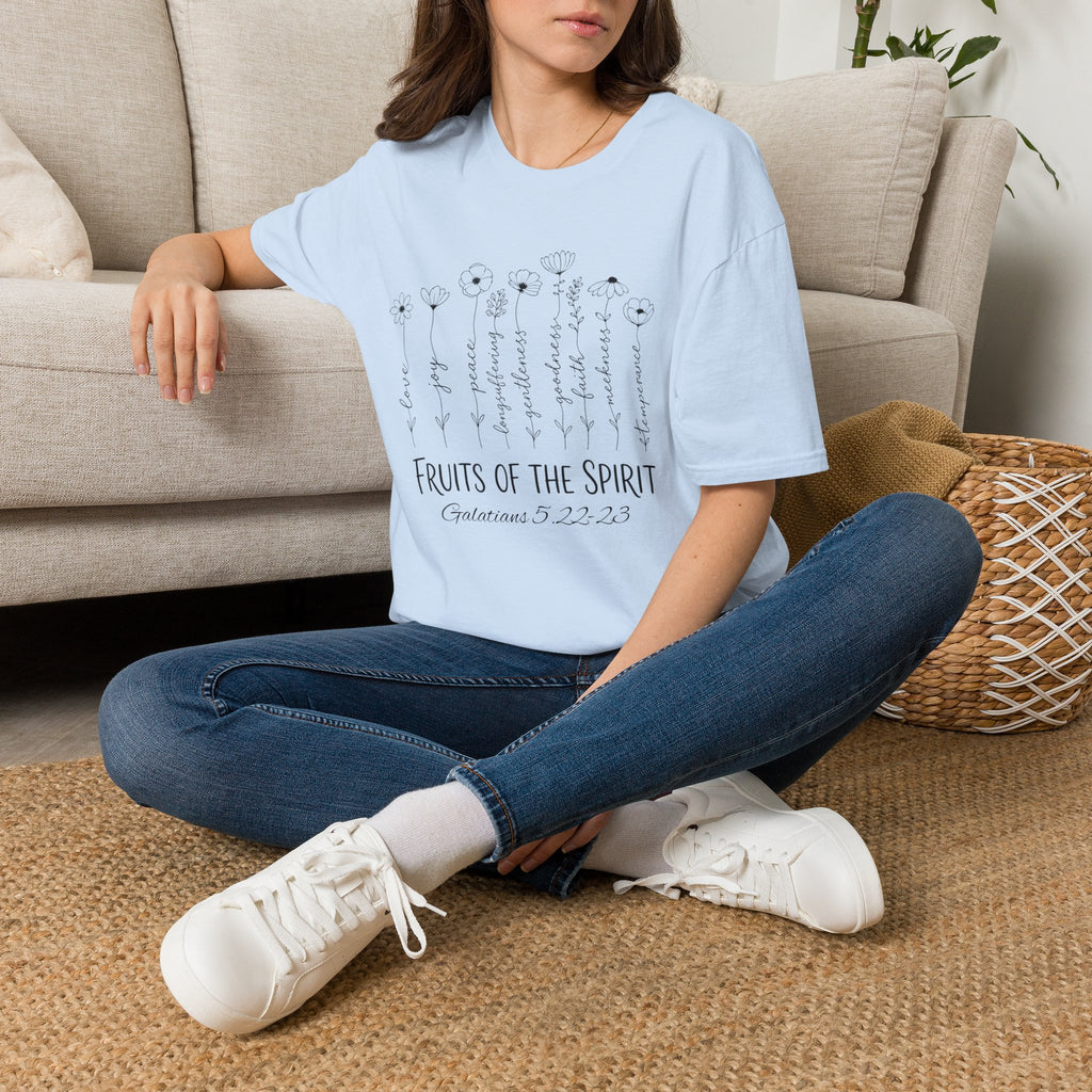Fruits of the Spirit T-Shirt — Floral Scripture Design (Galatians 5:22-23)