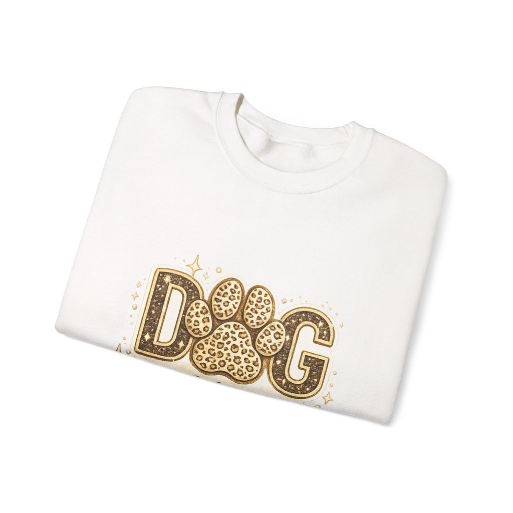 Dog Mama Crewneck Sweatshirt — Leopard Paw Graphic