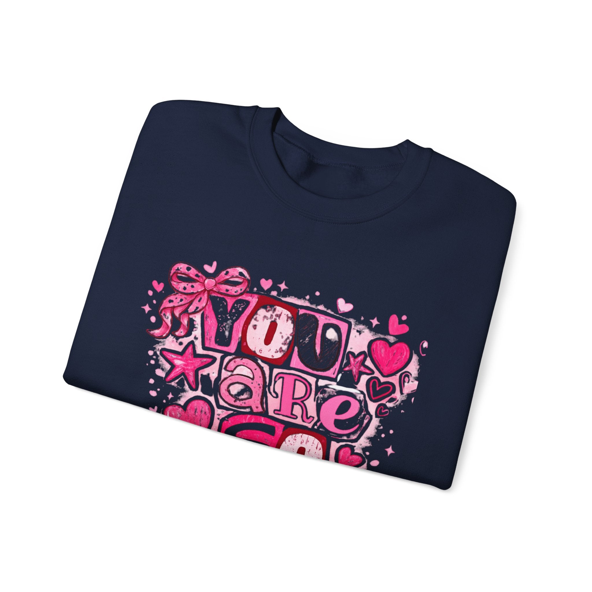 Crewneck Sweatshirt — "You Are So Loved" Christian Heart Design (John 3:16)
