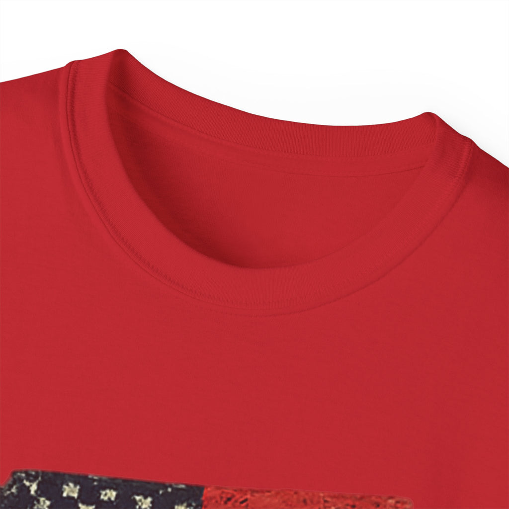 Patriotic Dad T-Shirt – Vintage American Flag 'DAD' Tee for Father’s Day