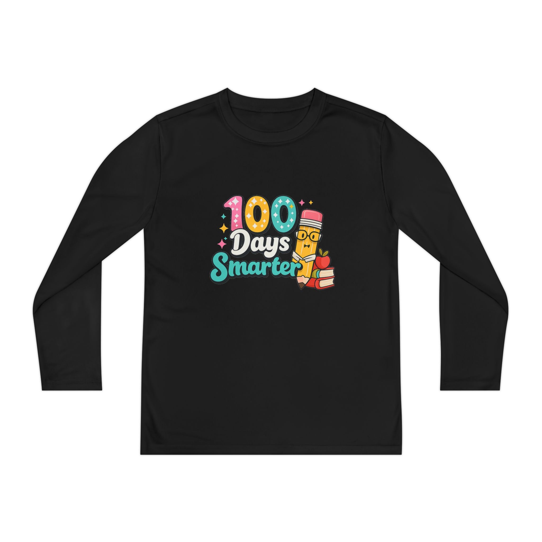 Youth Long Sleeve Tee - "100 Days Smarter" School Celebration Shirt