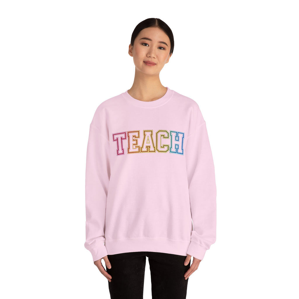 Teacher Rainbow 'TEACH' Crewneck Sweatshirt