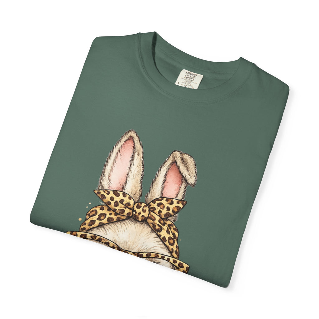 Bunny in Leopard Headband T-Shirt — Cute Vintage Rabbit Graphic Tee