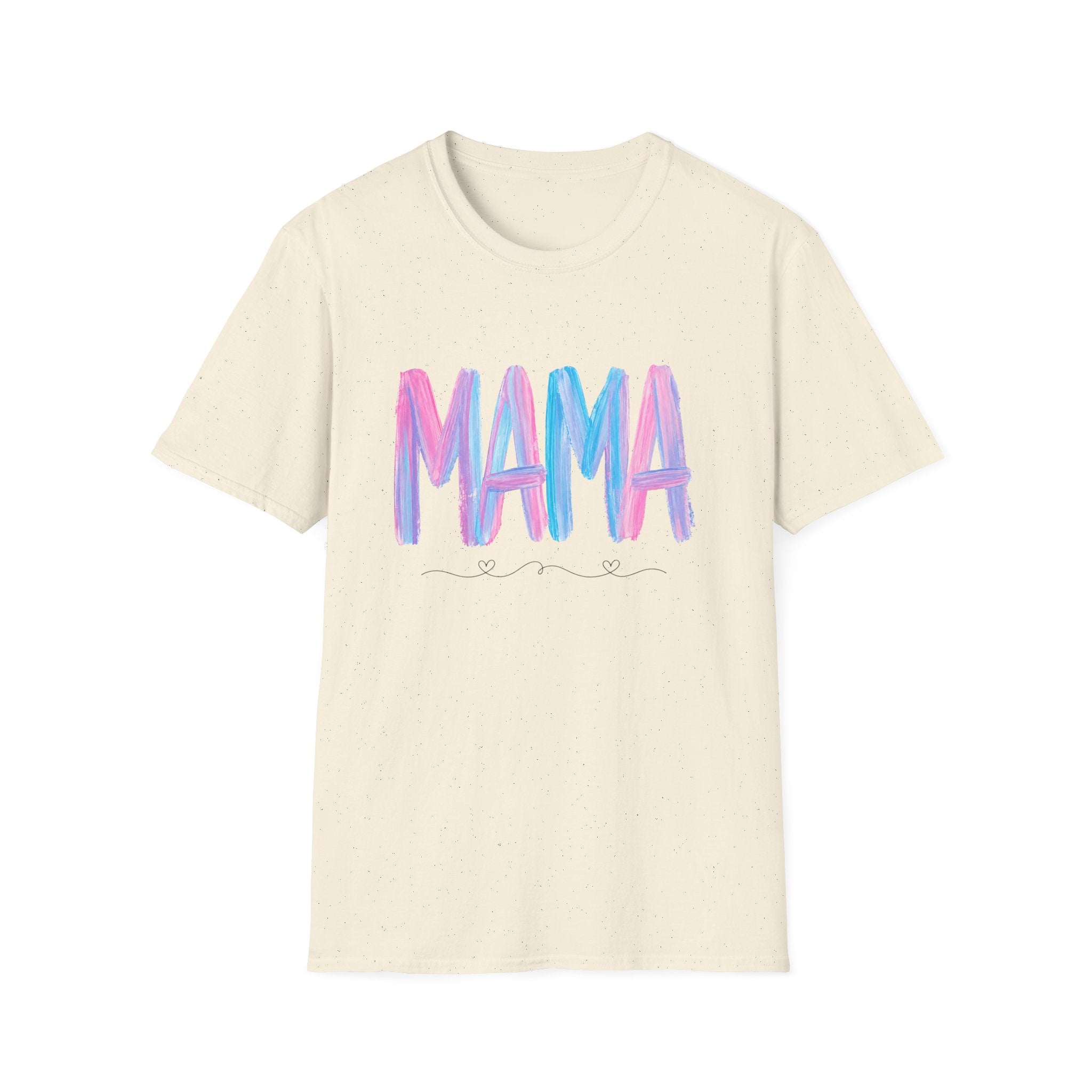 Mama Brushstroke T‑Shirt — Pastel Watercolor Mom Tee for Mother’s Day