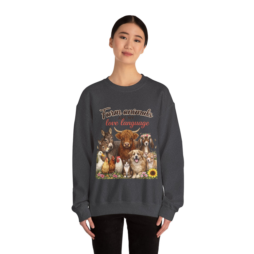 Farm Animals Are My Love Language Crewneck Sweatshirt