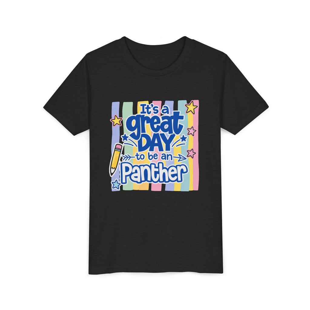Youth Tee — "It's a Great Day to Be a Panther" Colorful School Spirit Shirt